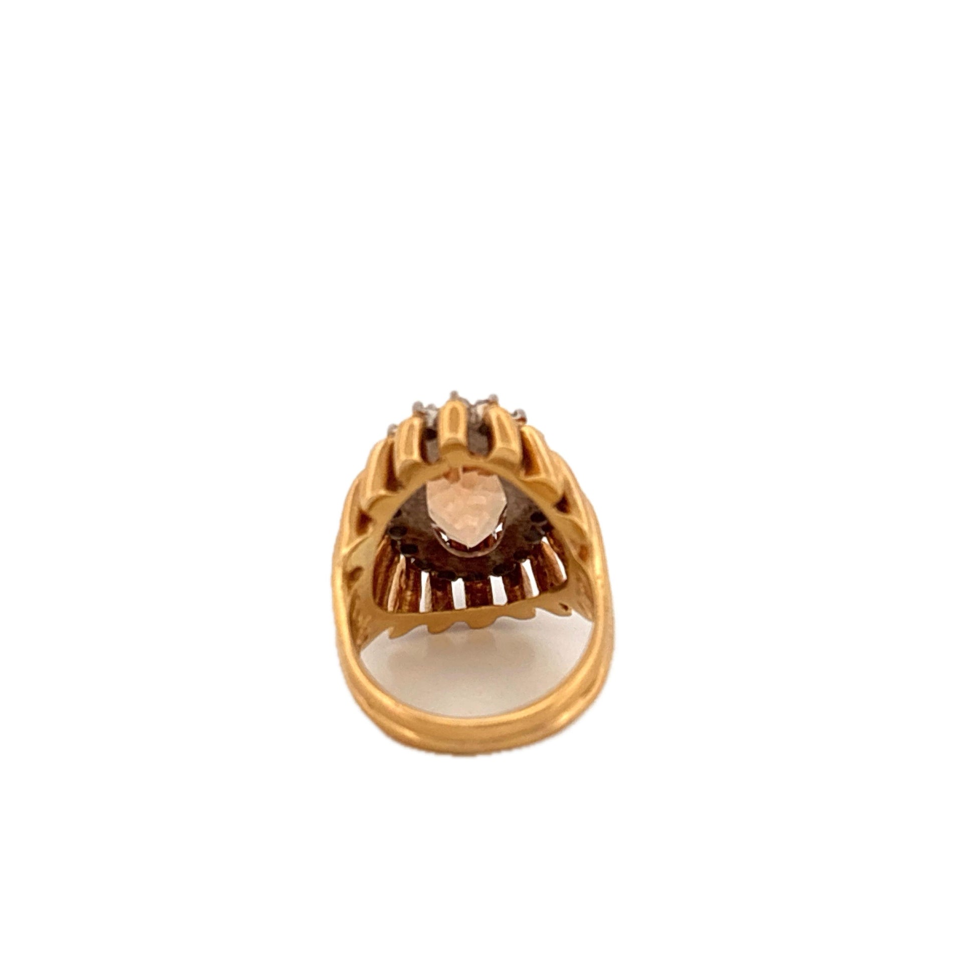 GIA 18K Yellow Gold & Platinum Imperial Topaz and Diamond Ring
