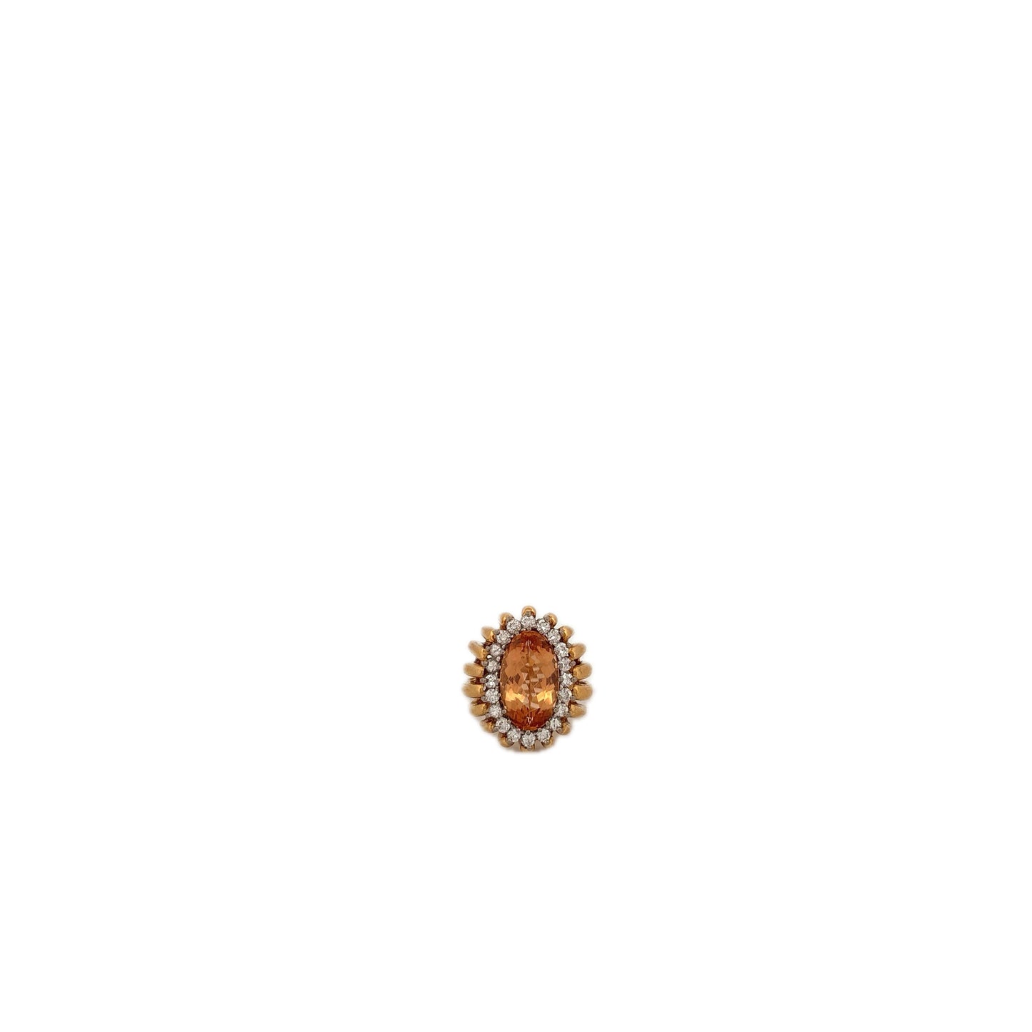 GIA 18K Yellow Gold & Platinum Imperial Topaz and Diamond Ring