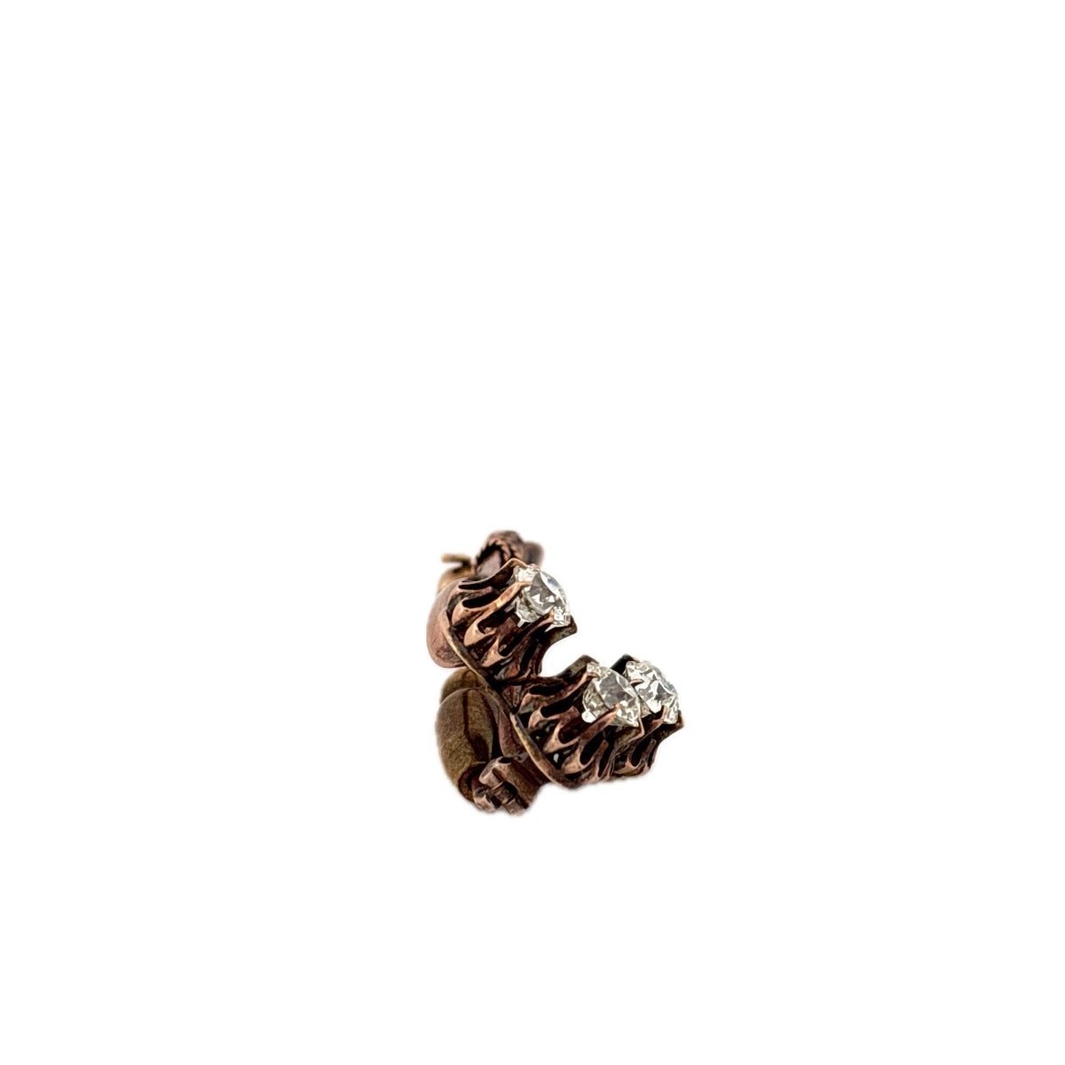 10K Yellow Gold 1.80CT 3 Diamond Flower Brooch