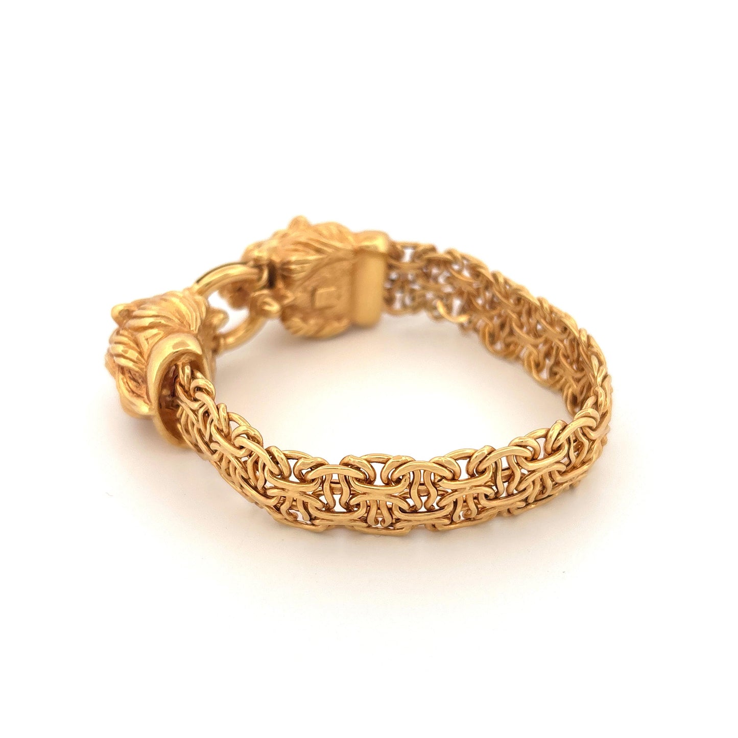 14k Dueling Lions Yellow Gold Bracelet