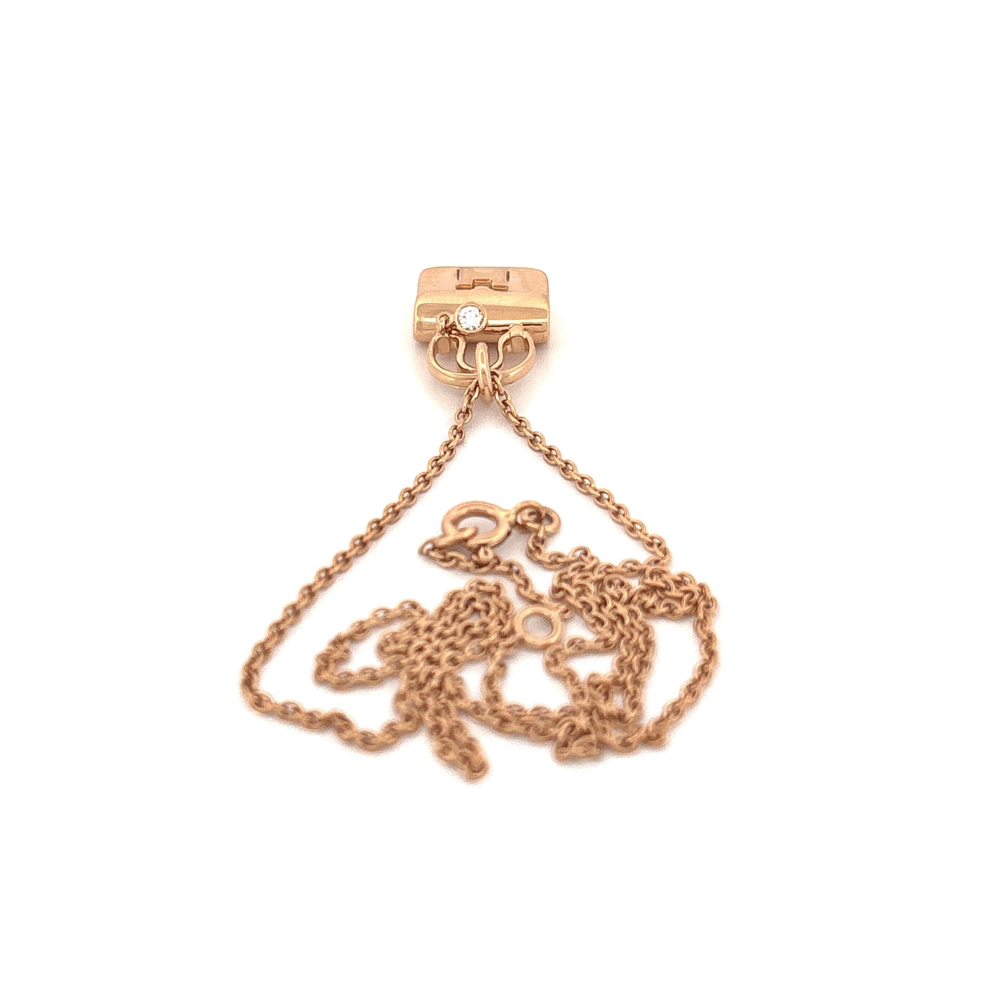 18K Rose Gold Hermes Diamond Constance Necklace