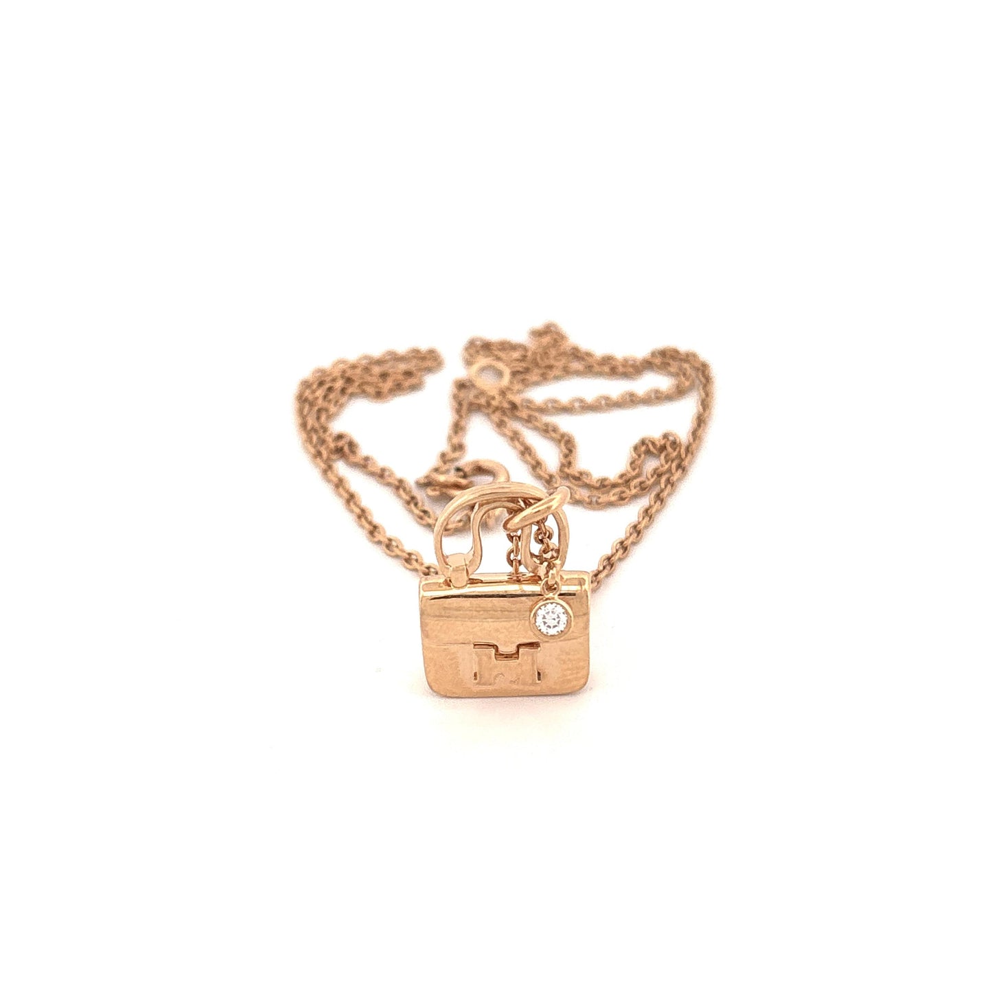 18K Rose Gold Hermes Diamond Constance Necklace