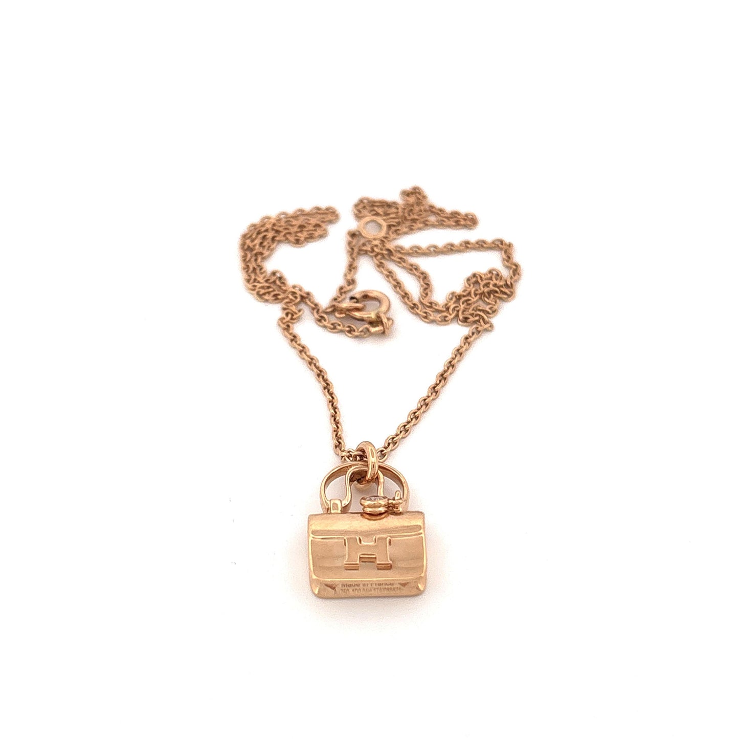 18K Rose Gold Hermes Diamond Constance Necklace