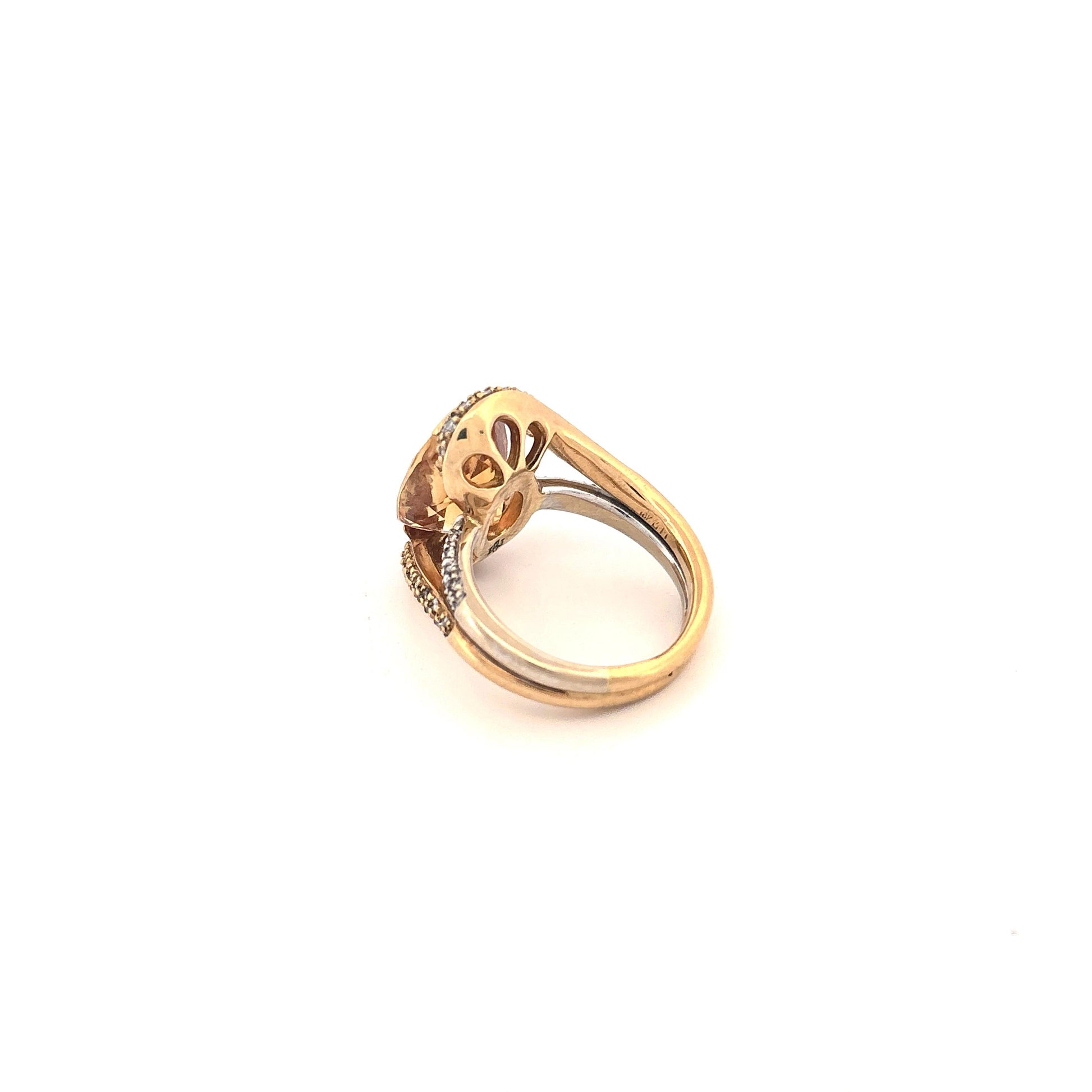 18K Yellow Gold Citrine Diamond Ring