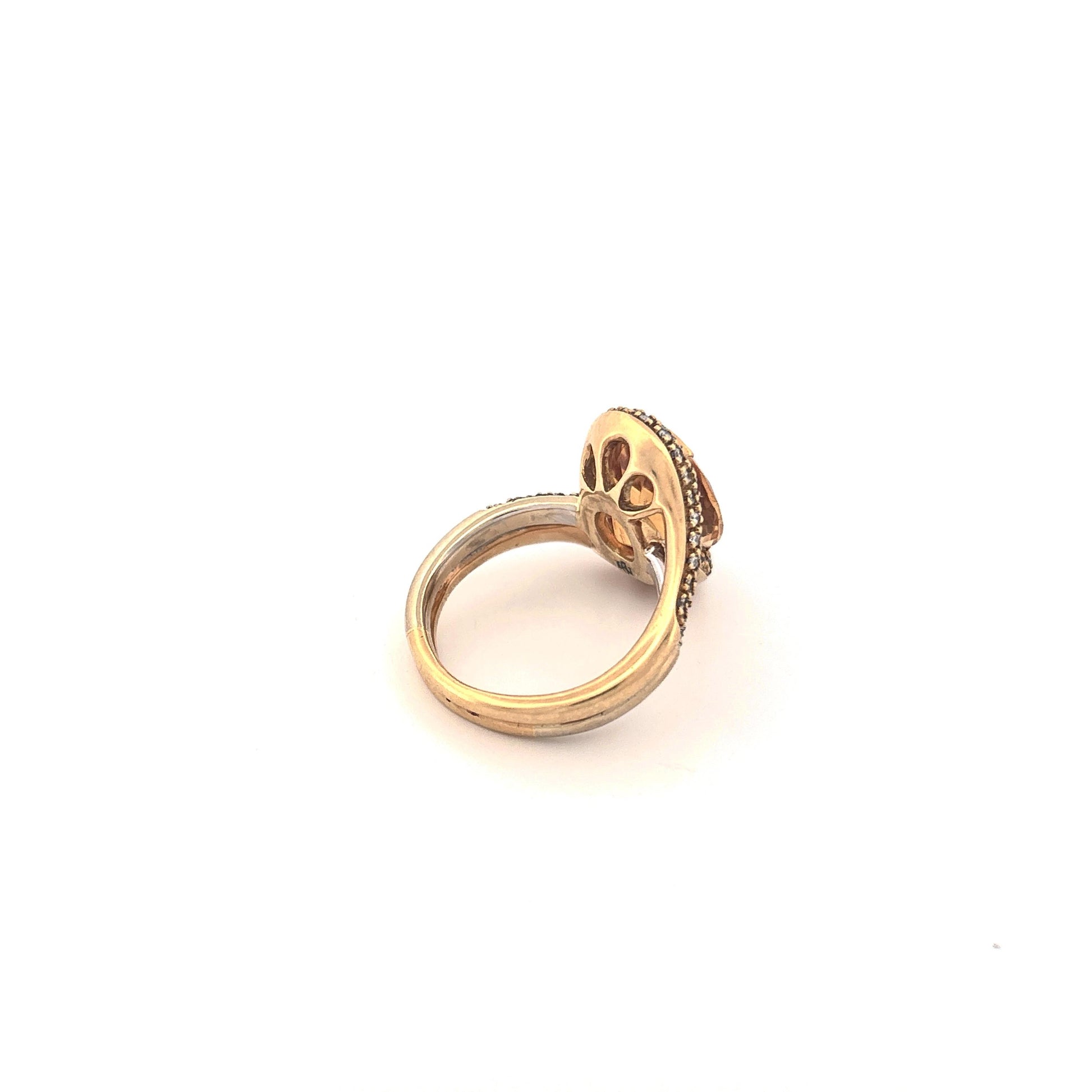 18K Yellow Gold Citrine Diamond Ring