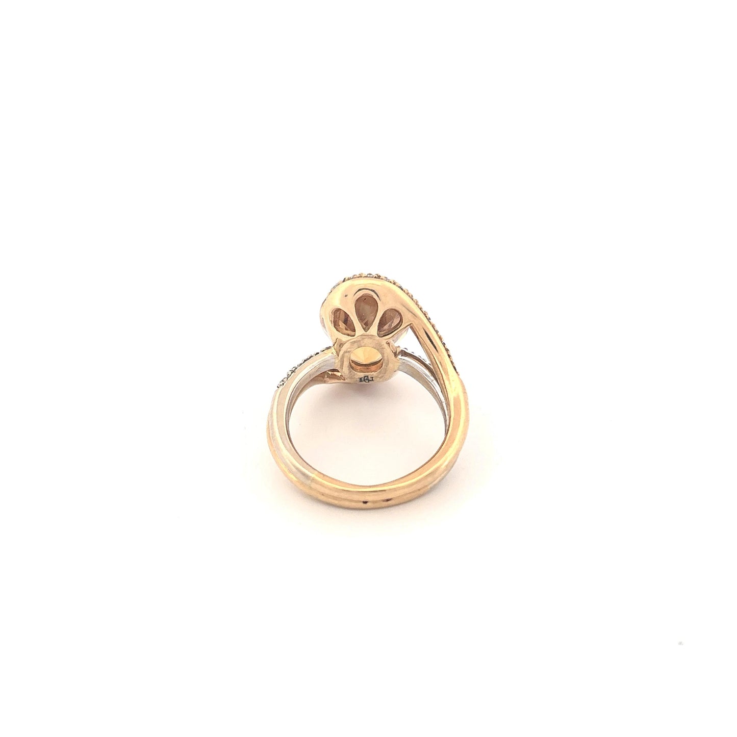 18K Yellow Gold Citrine Diamond Ring
