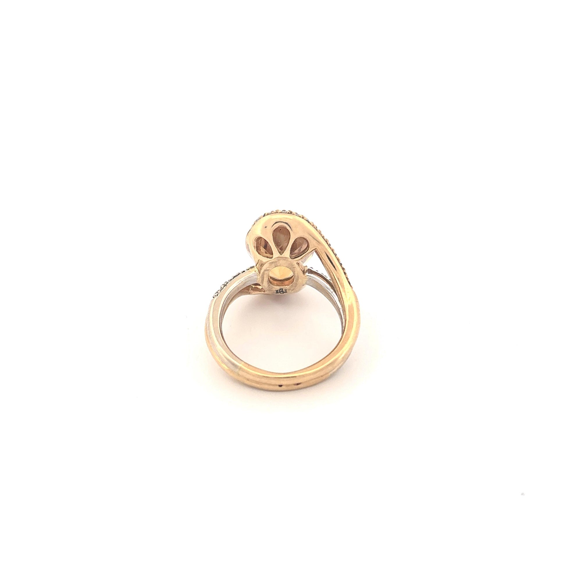 18K Yellow Gold Citrine Diamond Ring