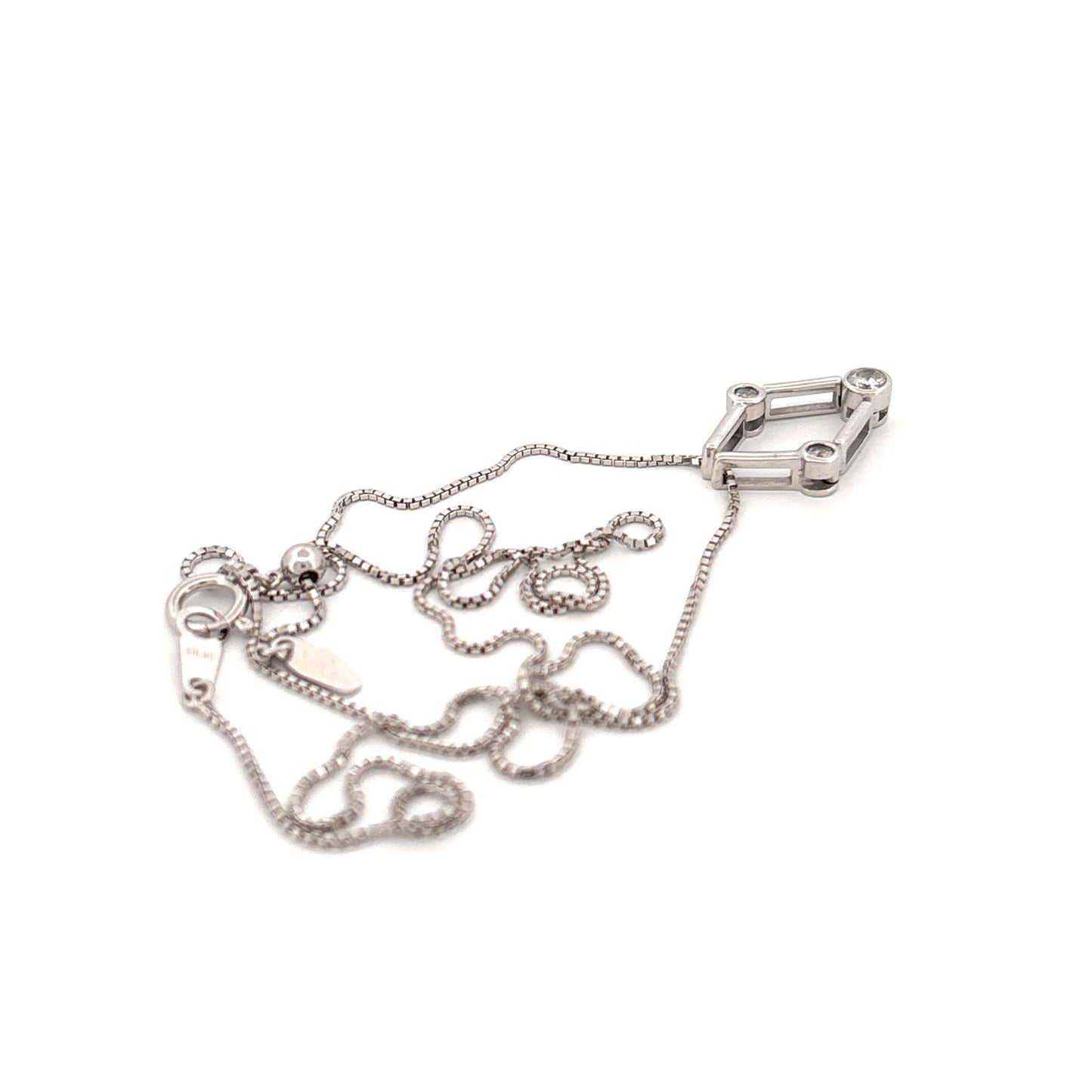 18K WG 0.20CTW Diamond Pendant on 18 Inch Chain