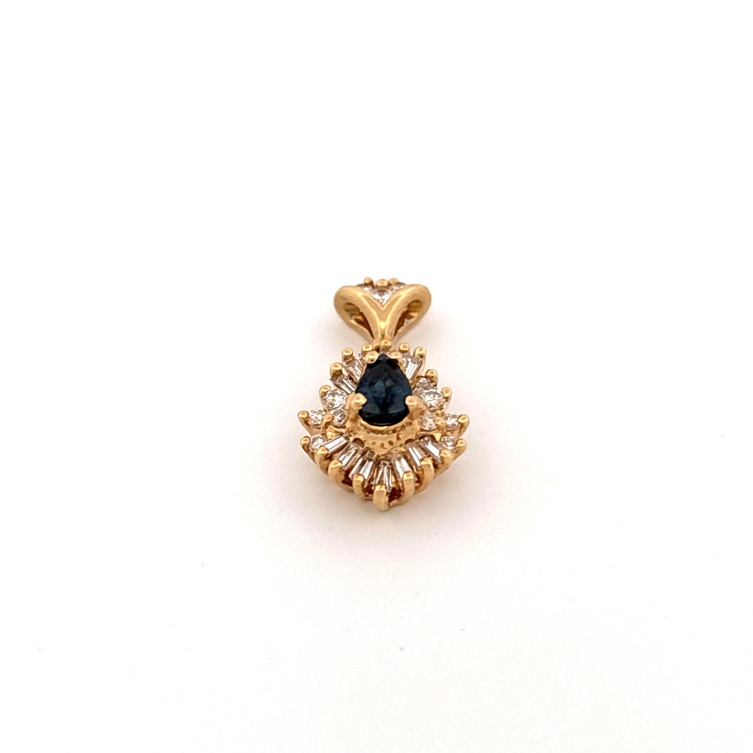 14K YG Sapphire & Diamond Pendant