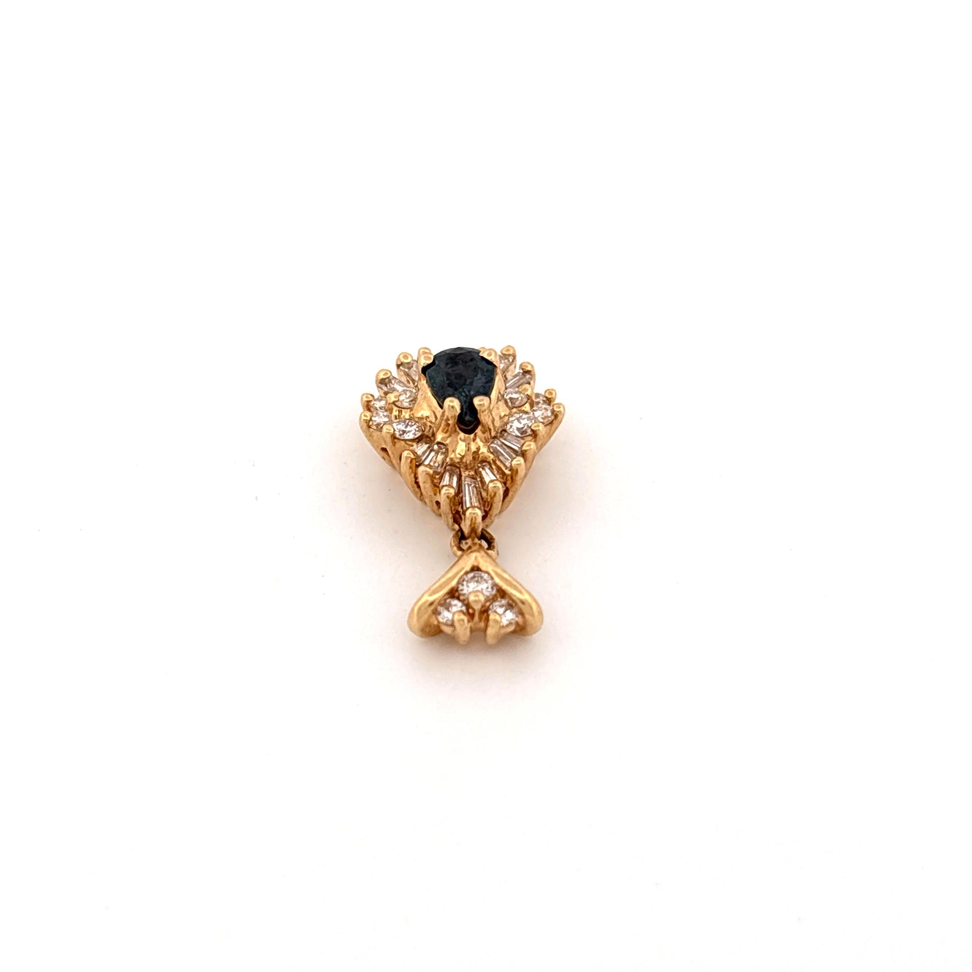 14K YG Sapphire & Diamond Pendant