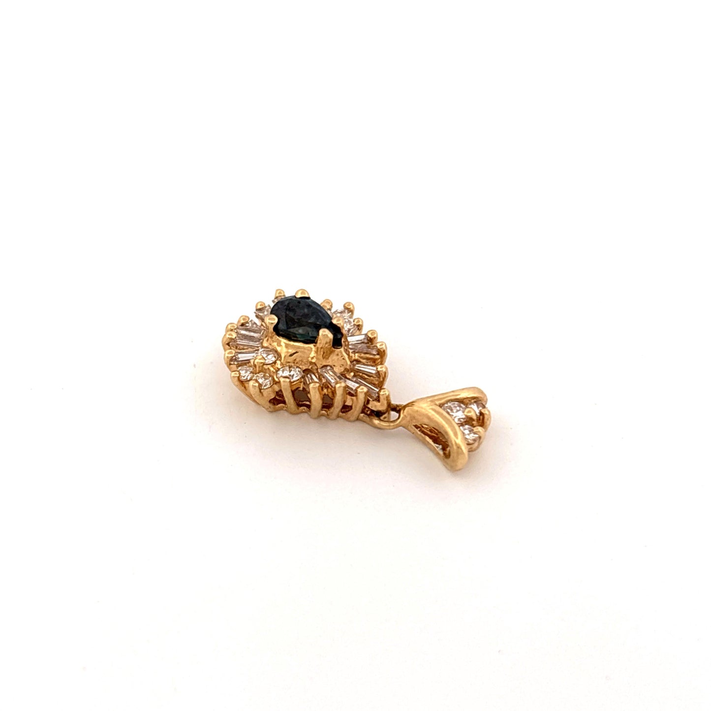 14K YG Sapphire & Diamond Pendant