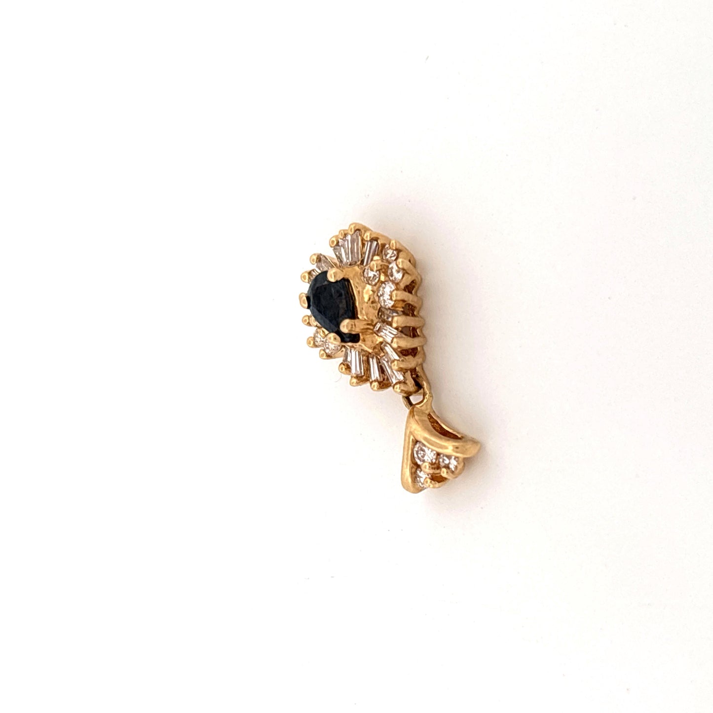 14K YG Sapphire & Diamond Pendant