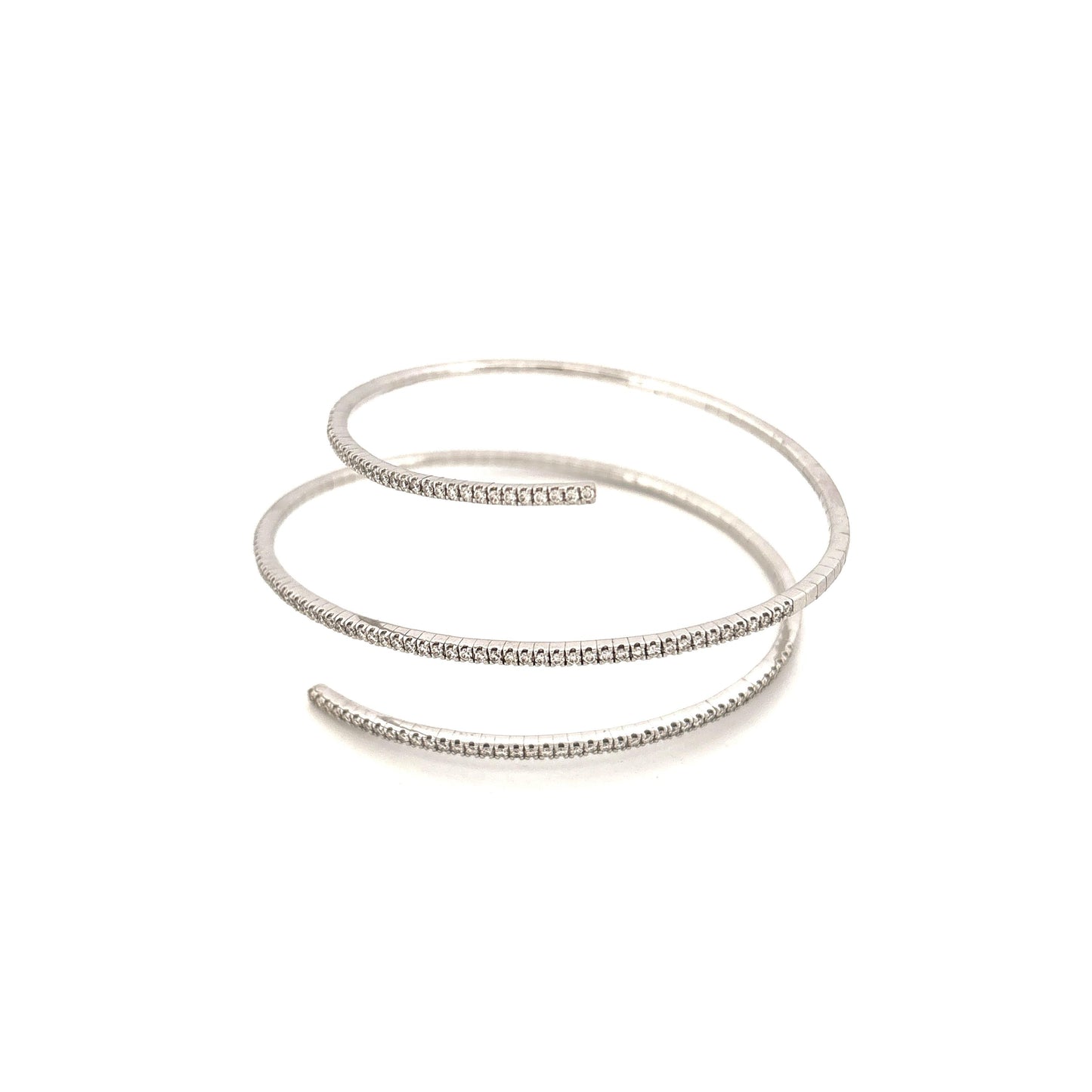 14K White Gold 2.00 Diamond Wrap Bracelet