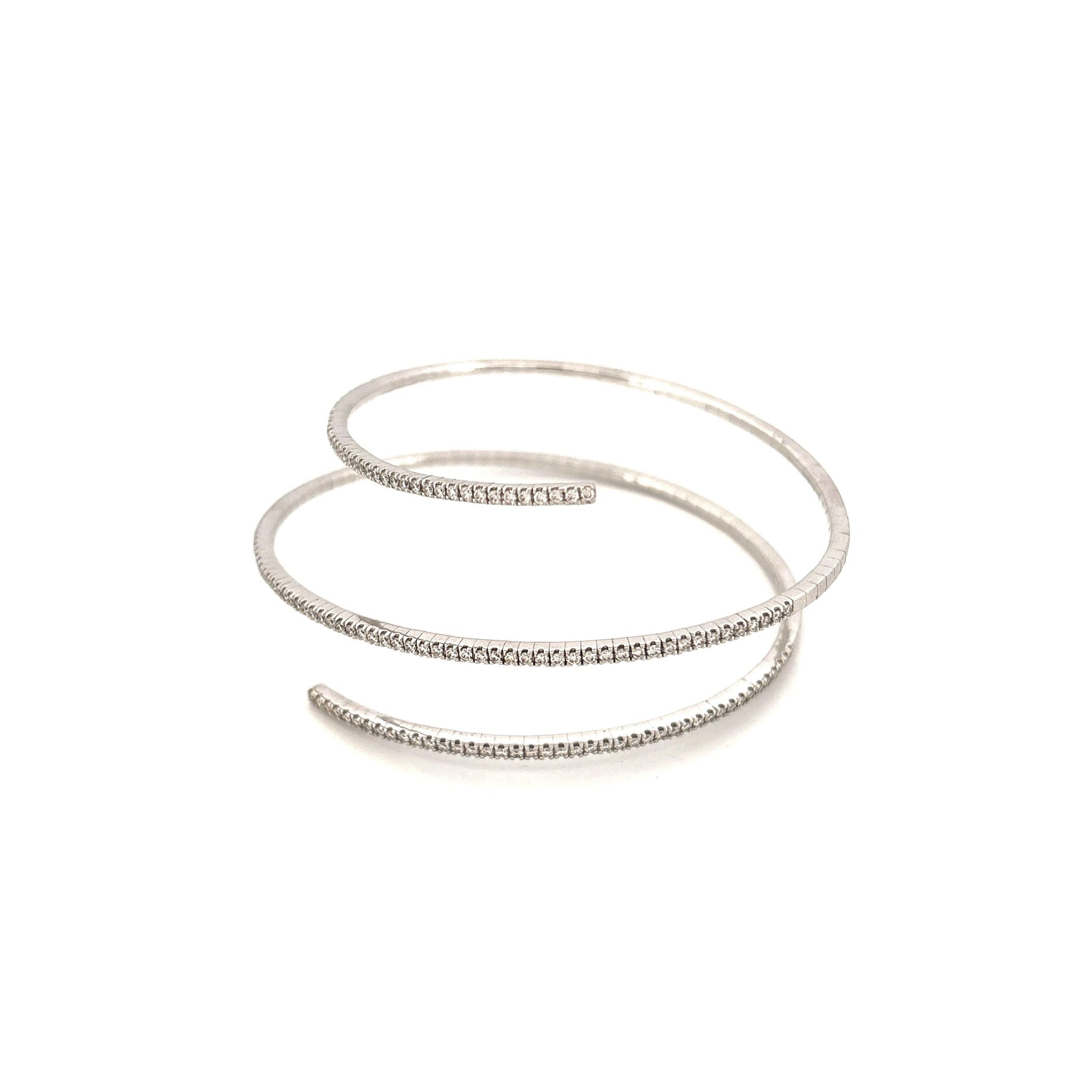 14K White Gold 2.00 Diamond Wrap Bracelet