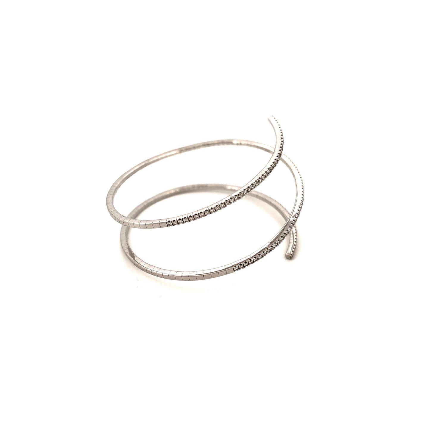 14K White Gold 2.00 Diamond Wrap Bracelet