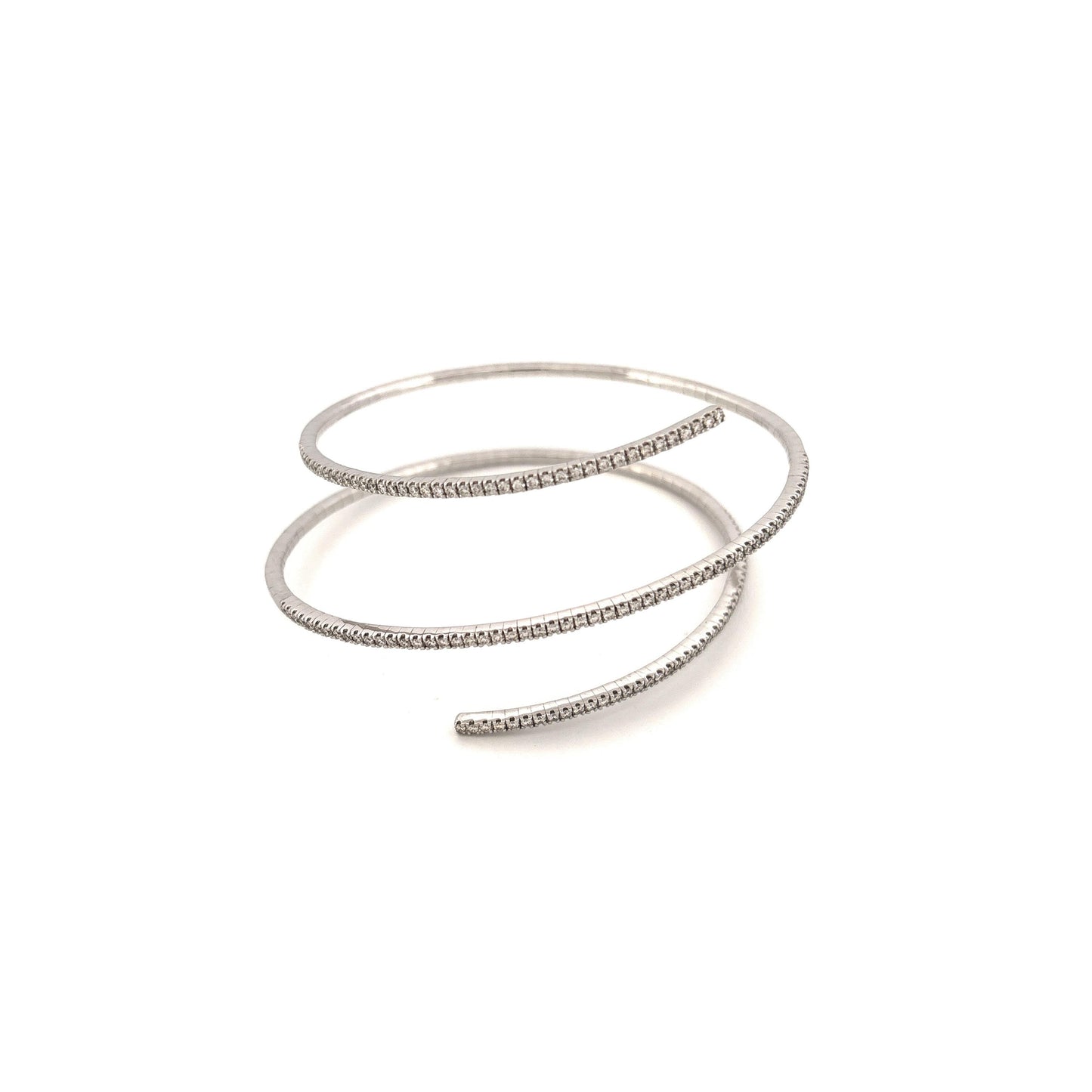 14K White Gold 2.00 Diamond Wrap Bracelet