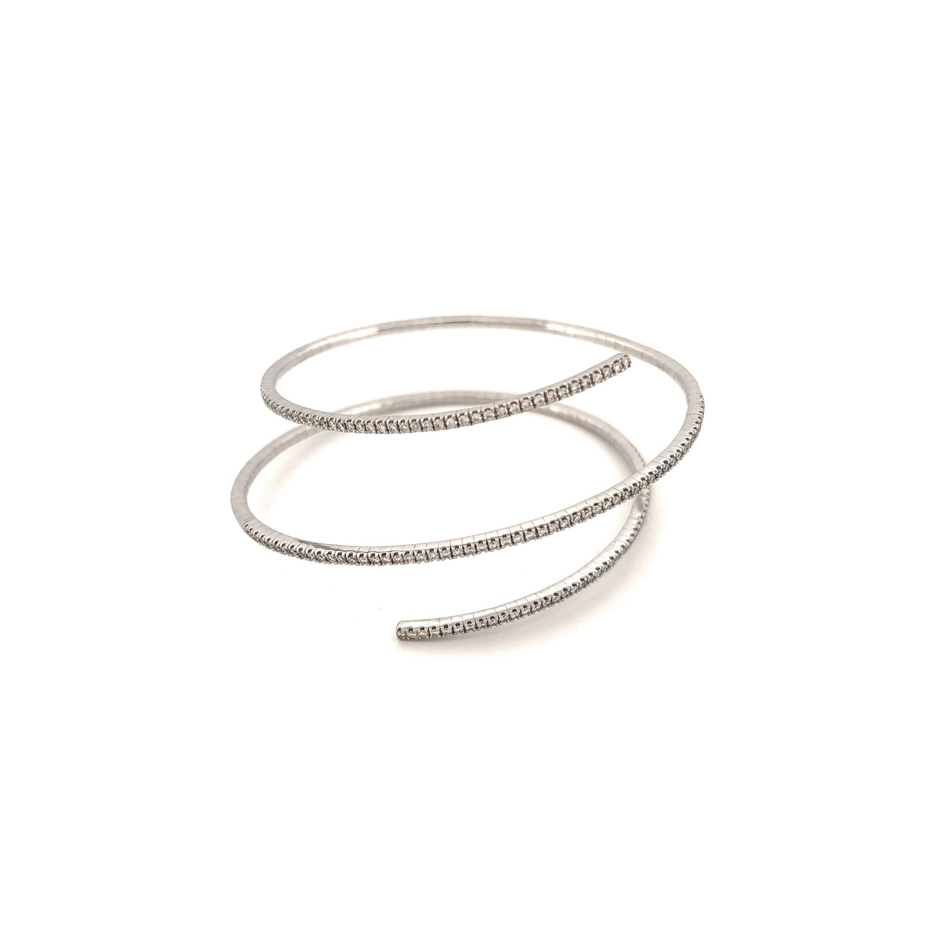 14K White Gold 2.00 Diamond Wrap Bracelet