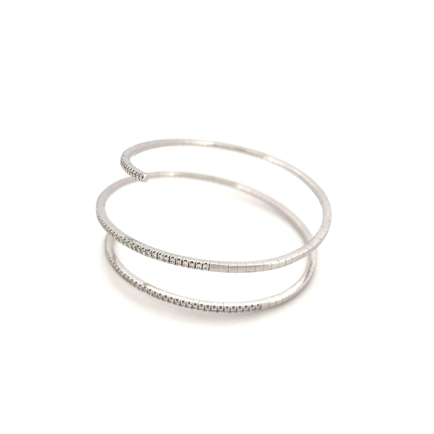 14K White Gold 2.00 Diamond Wrap Bracelet