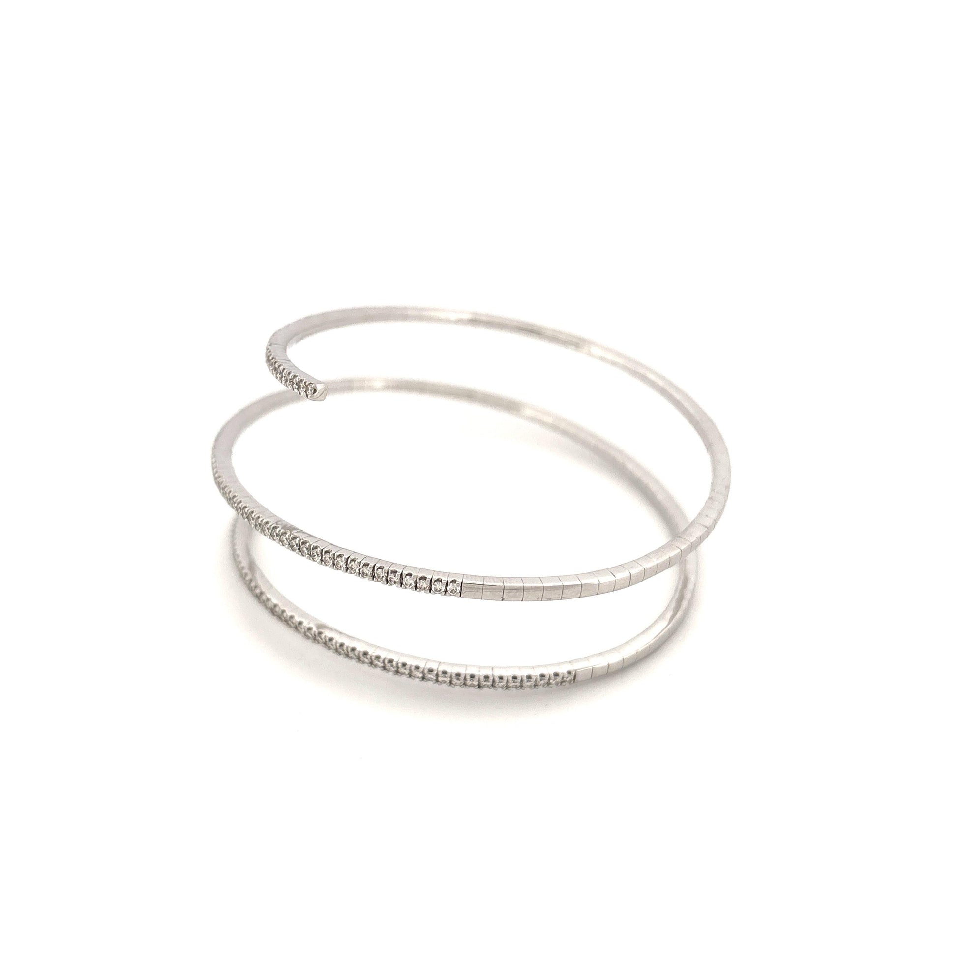 14K White Gold 2.00 Diamond Wrap Bracelet