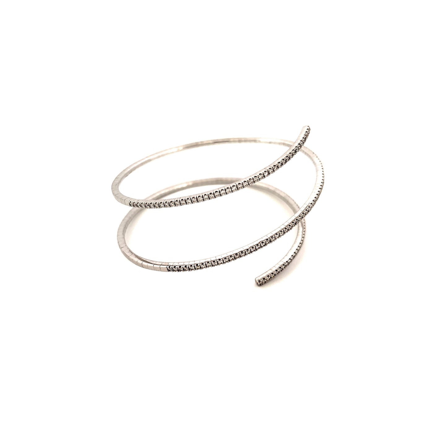 14K White Gold 2.00 Diamond Wrap Bracelet
