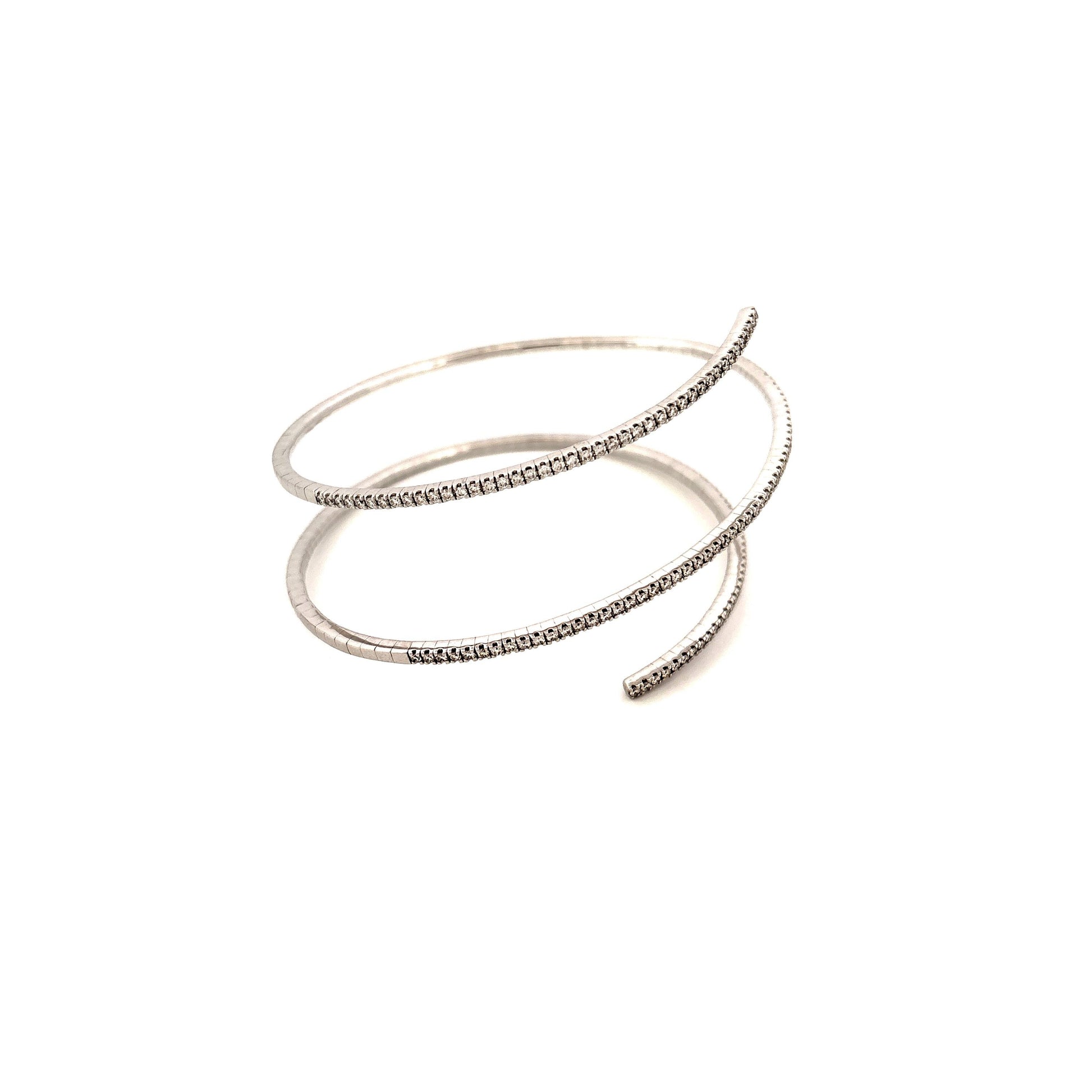 14K White Gold 2.00 Diamond Wrap Bracelet