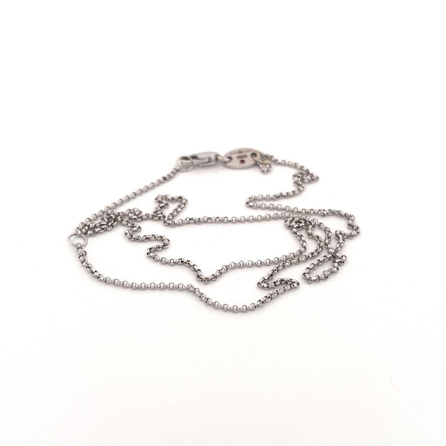 18K White Gold Roberto Coin Chain with Ruby