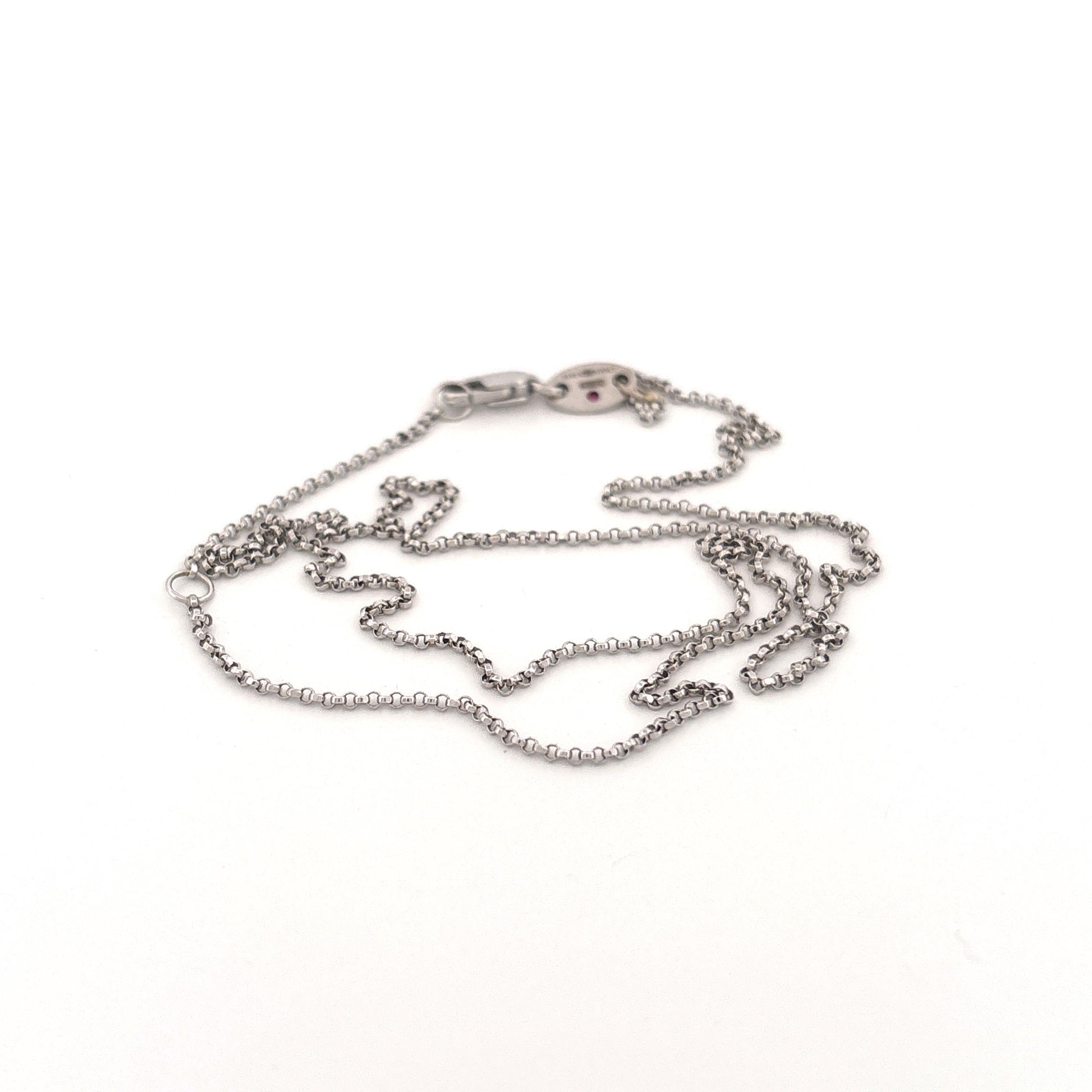 18K White Gold Roberto Coin Chain with Ruby