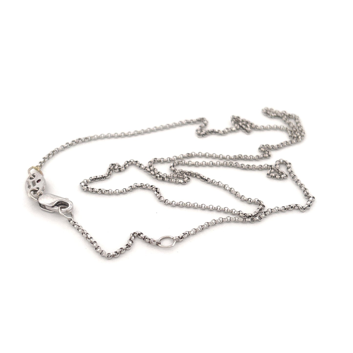18K White Gold Roberto Coin Chain with Ruby