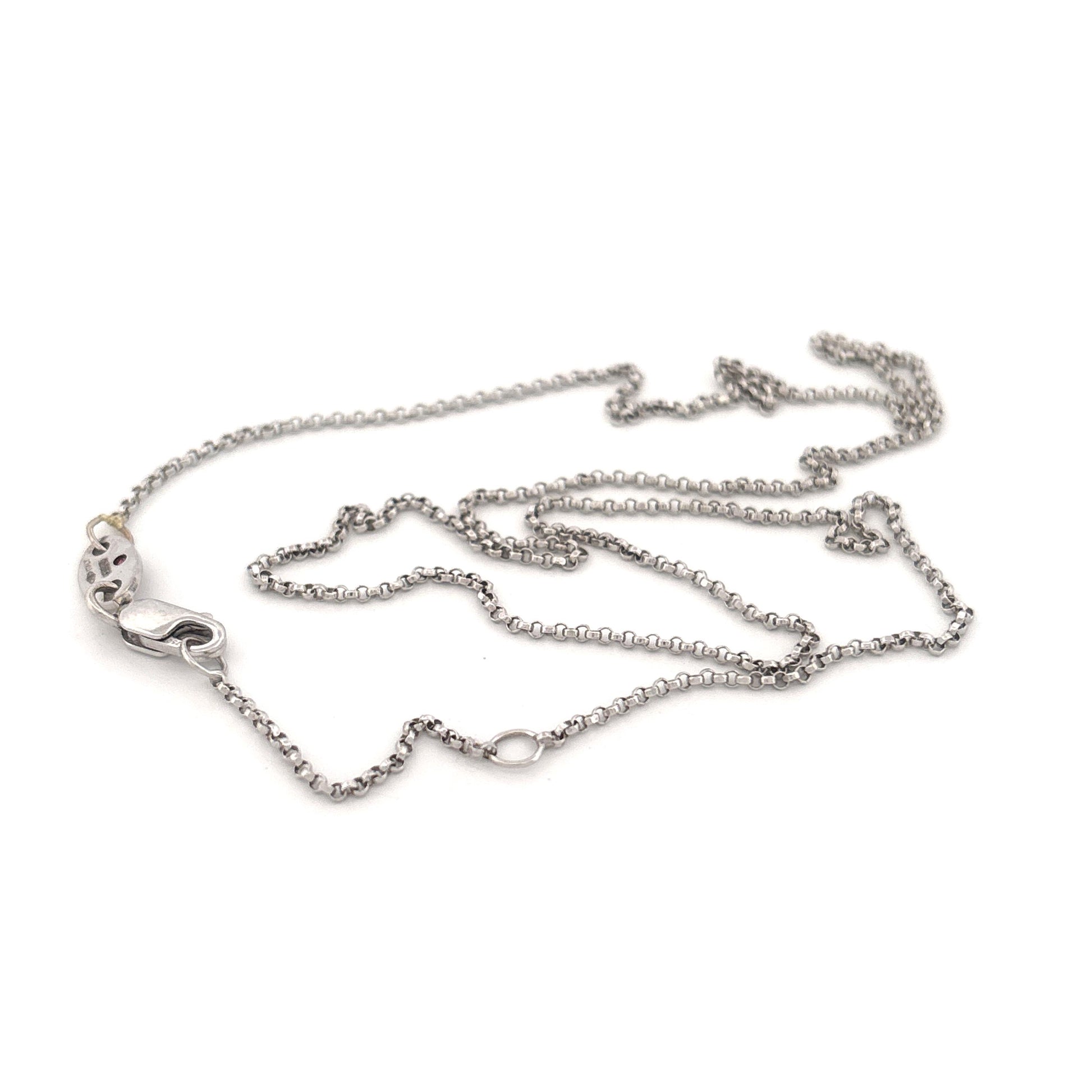 18K White Gold Roberto Coin Chain with Ruby