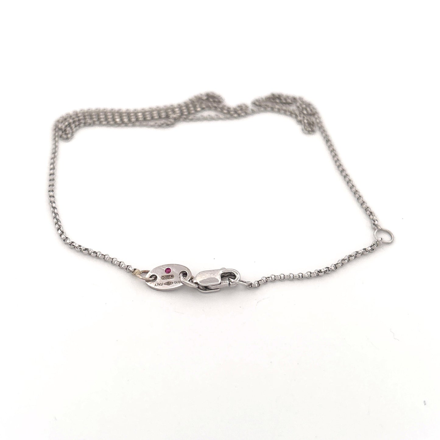 18K White Gold Roberto Coin Chain with Ruby