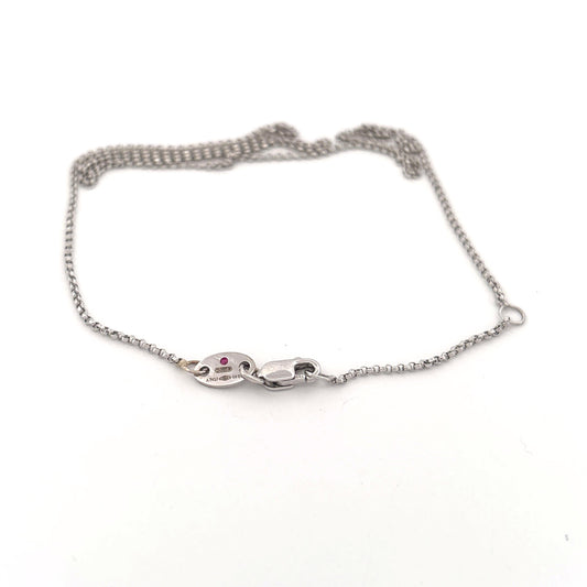 18K White Gold Roberto Coin Chain with Ruby