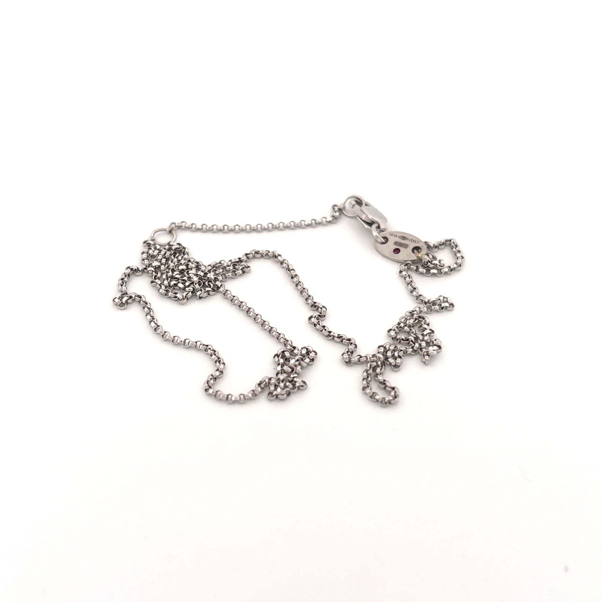 18K White Gold Roberto Coin Chain with Ruby