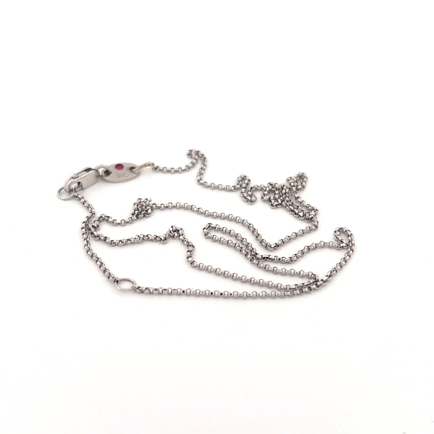 18K White Gold Roberto Coin Chain with Ruby