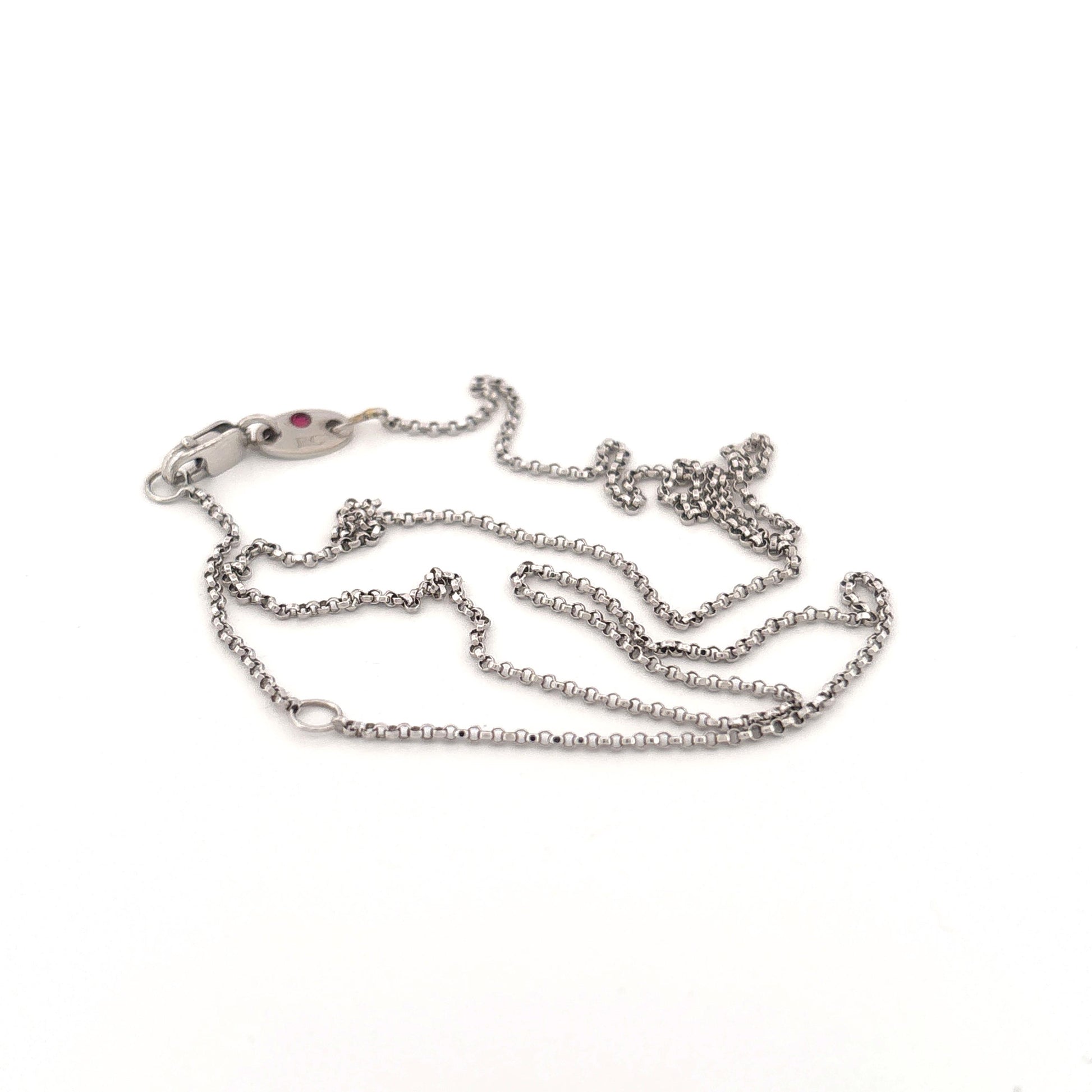 18K White Gold Roberto Coin Chain with Ruby