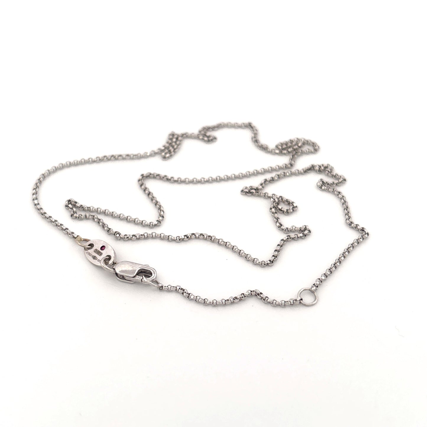 18K White Gold Roberto Coin Chain with Ruby