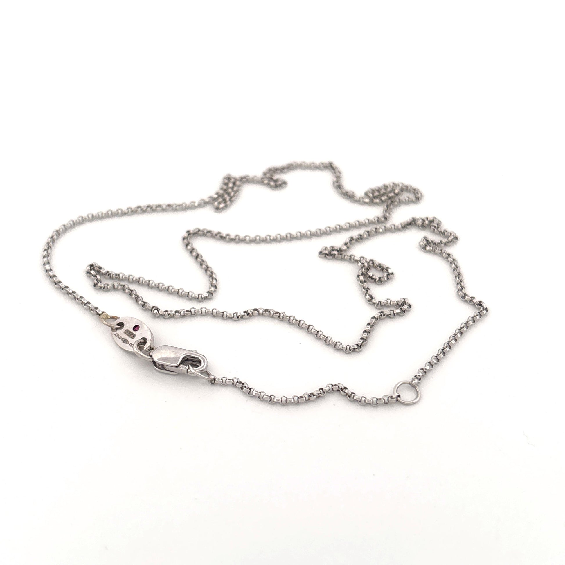 18K White Gold Roberto Coin Chain with Ruby