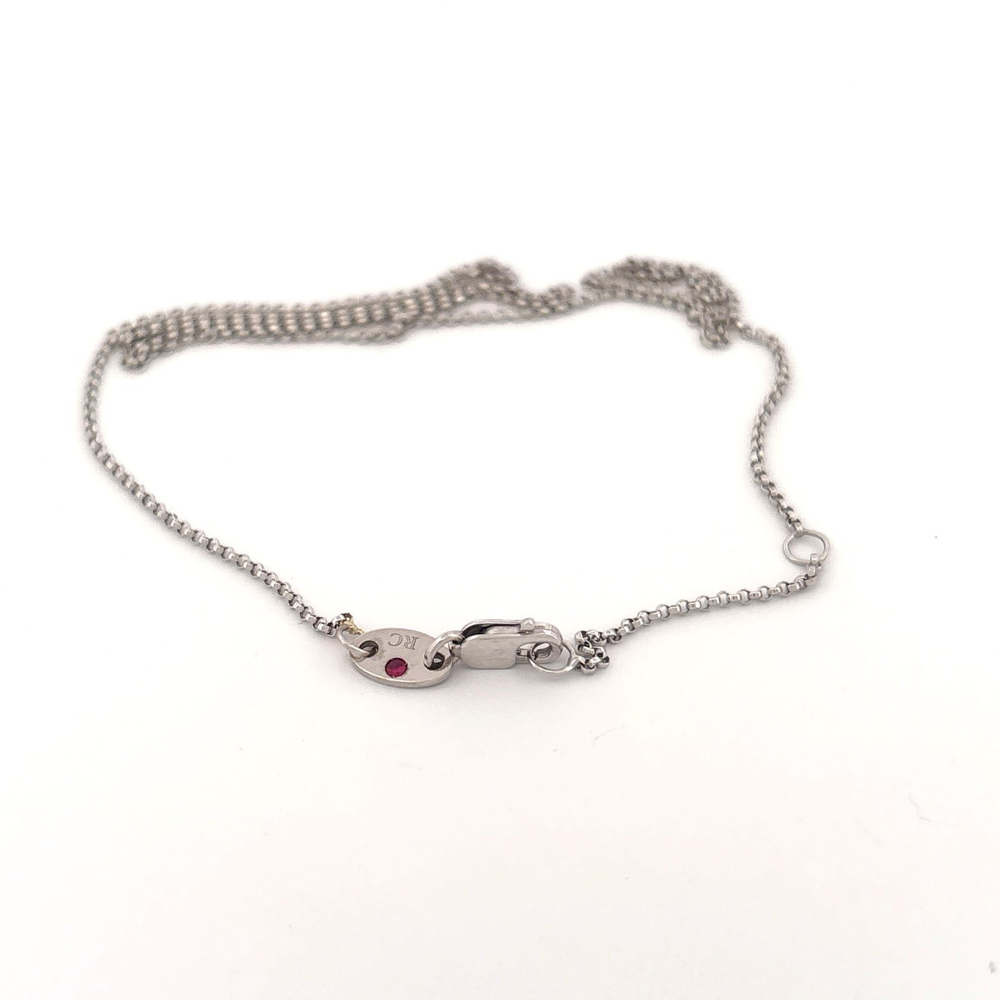 18K White Gold Roberto Coin Chain with Ruby