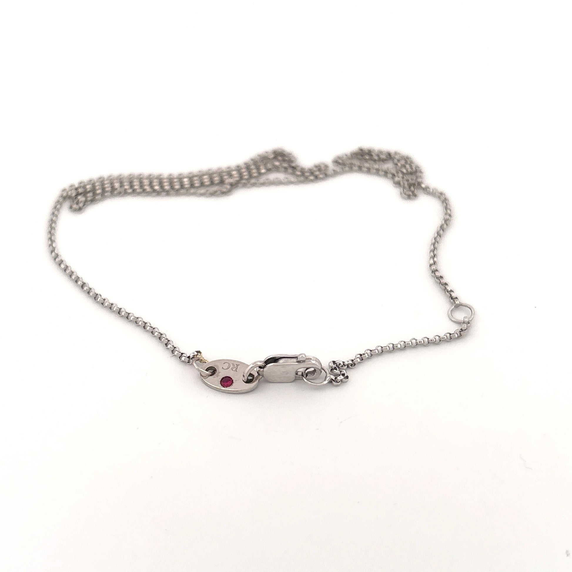18K White Gold Roberto Coin Chain with Ruby