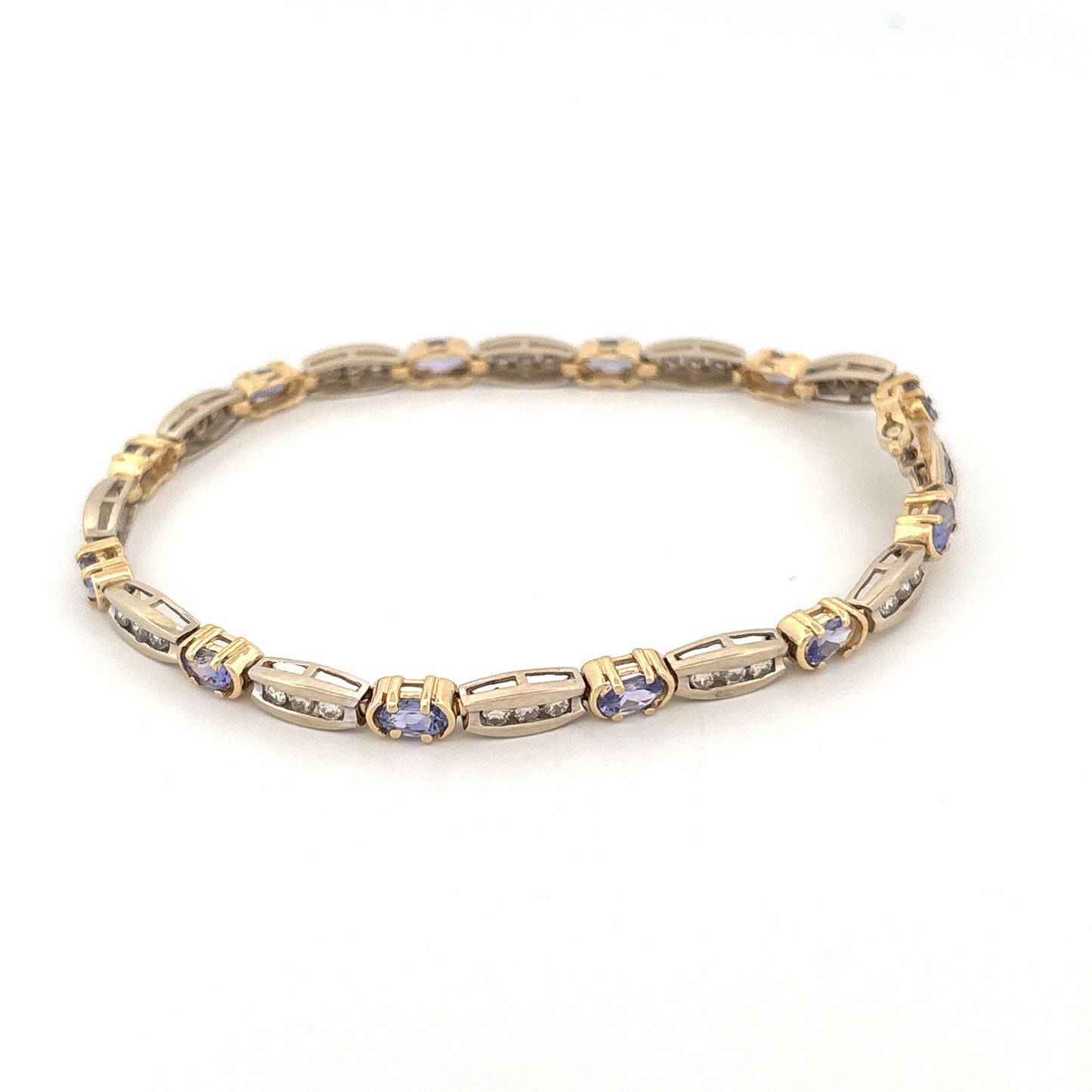 14K Two Tone Diamond & Tanzanite Bracelet