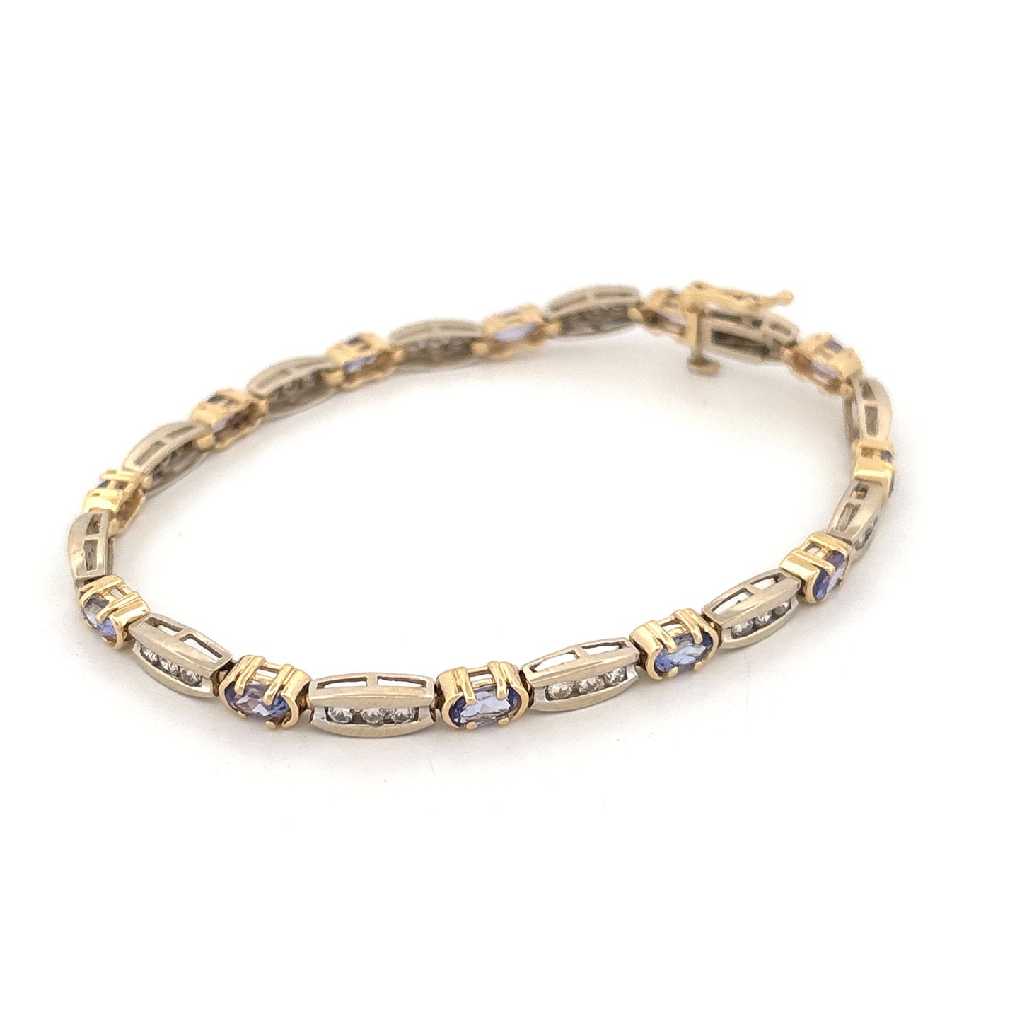 14K Two Tone Diamond & Tanzanite Bracelet