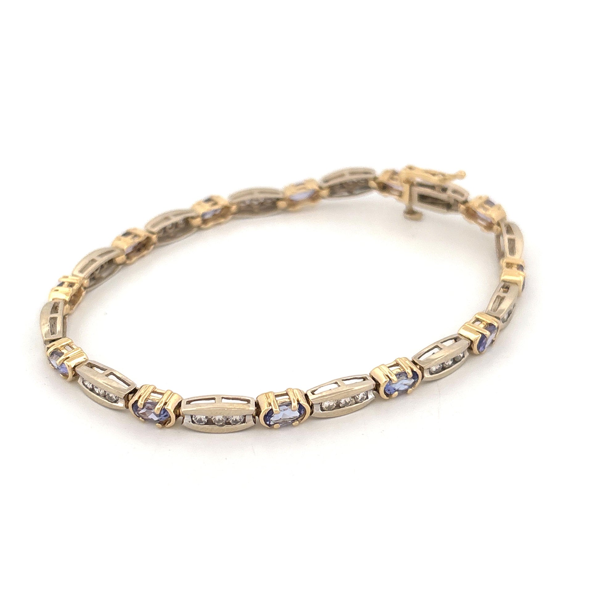 14K Two Tone Diamond & Tanzanite Bracelet
