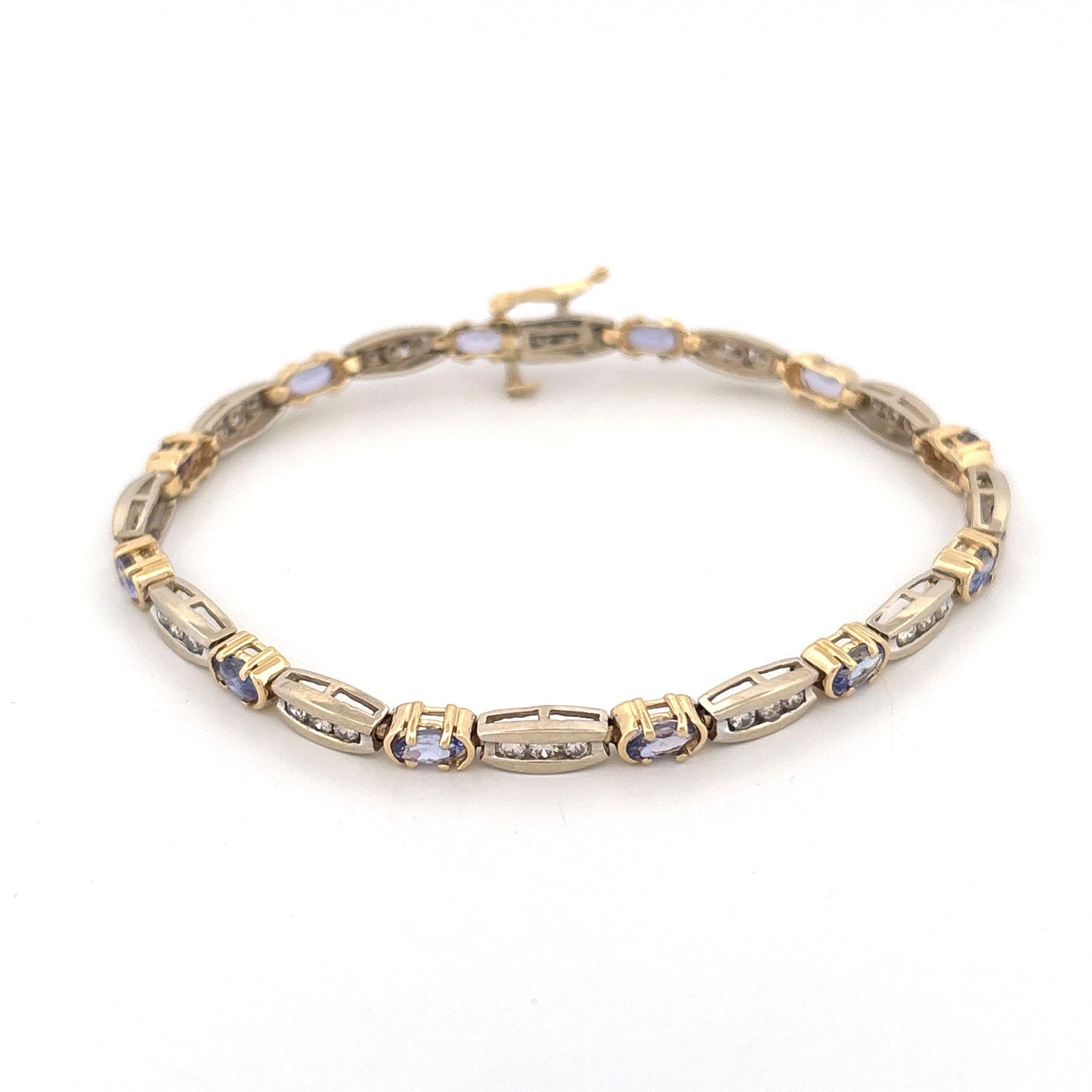 14K Two Tone Diamond & Tanzanite Bracelet