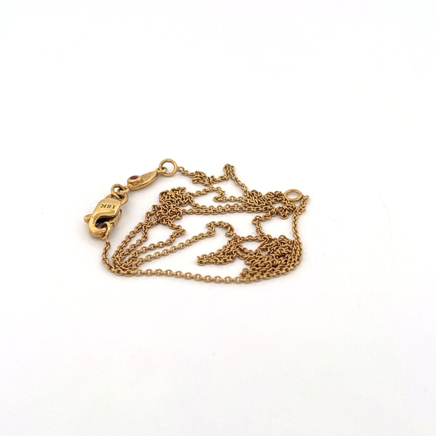 18K Yellow Gold Roberto Coin Chain with Ruby