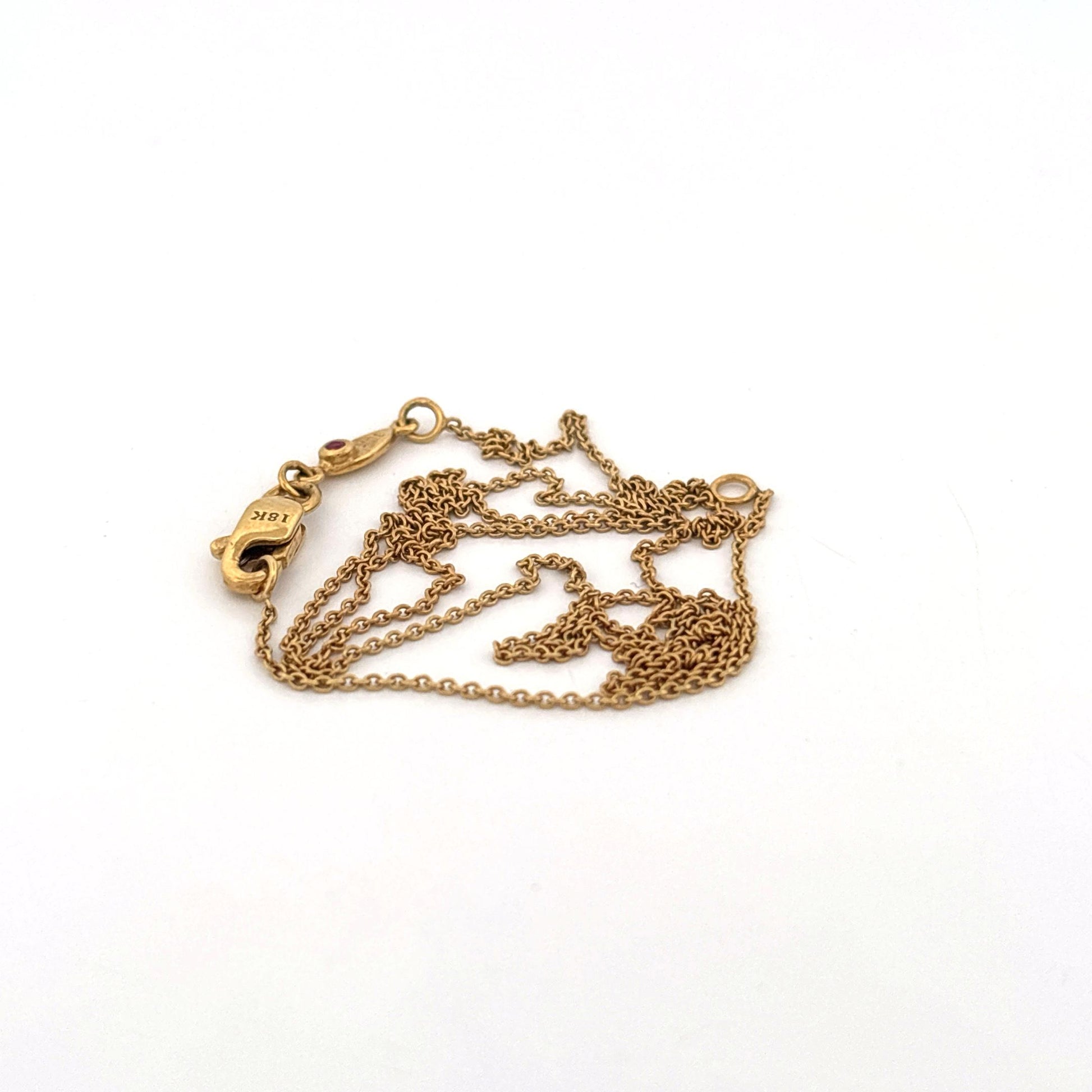 18K Yellow Gold Roberto Coin Chain with Ruby