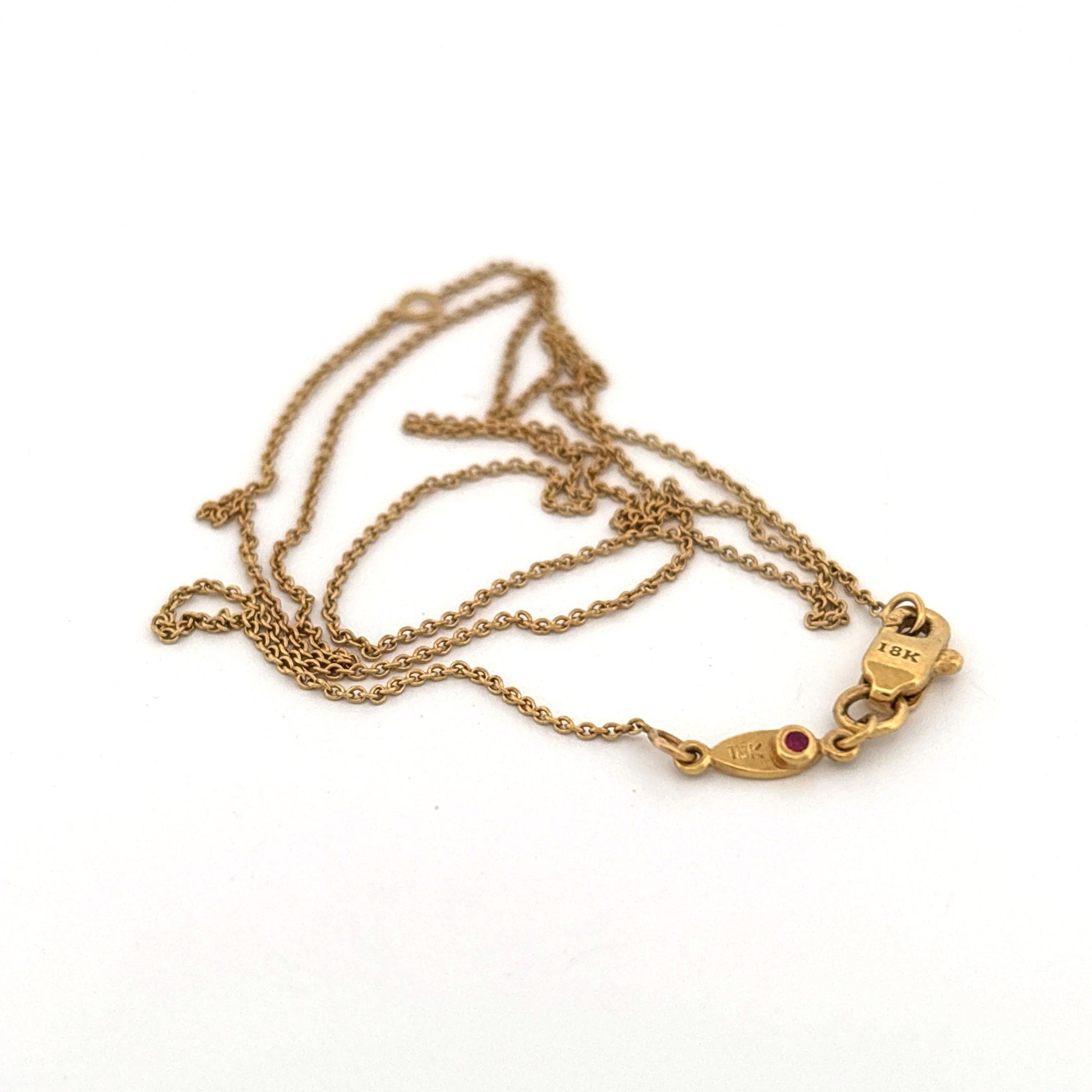 18K Yellow Gold Roberto Coin Chain with Ruby