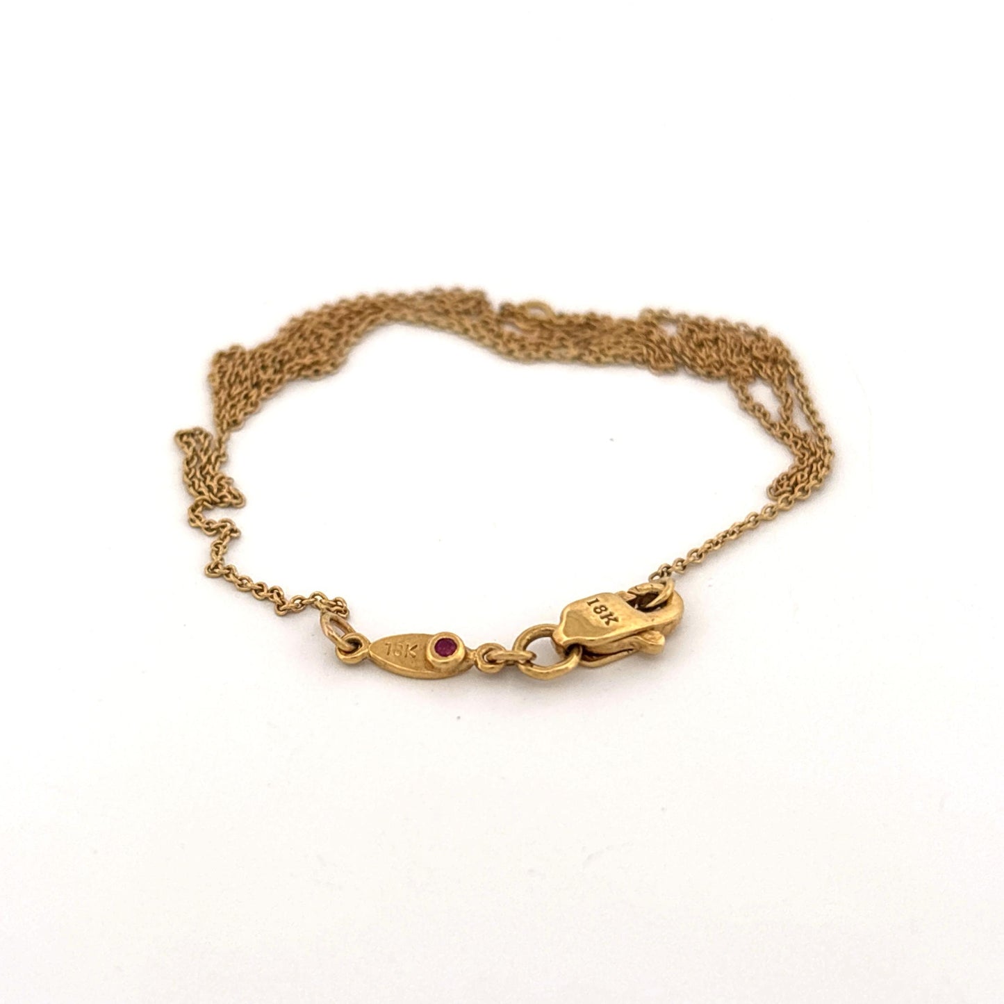 18K Yellow Gold Roberto Coin Chain with Ruby