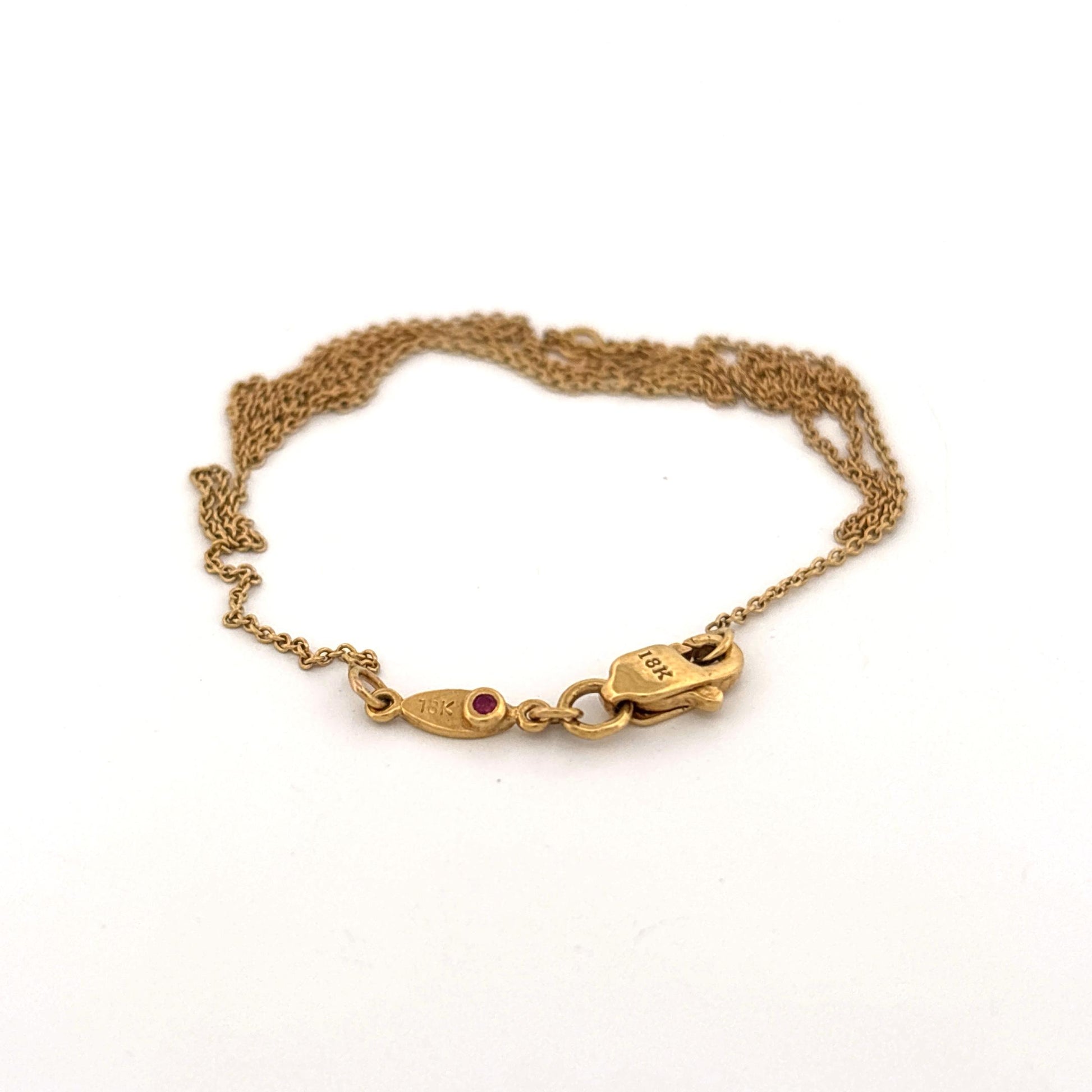 18K Yellow Gold Roberto Coin Chain with Ruby
