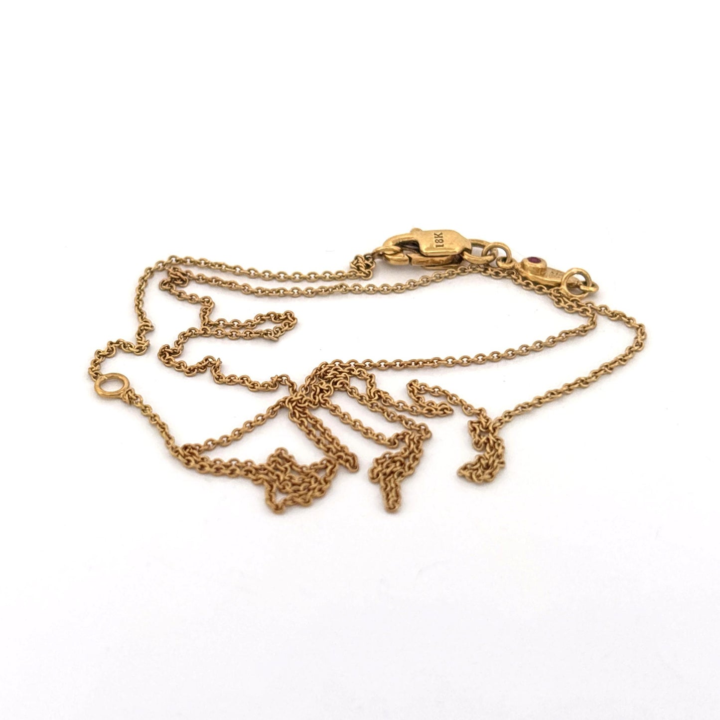 18K Yellow Gold Roberto Coin Chain with Ruby