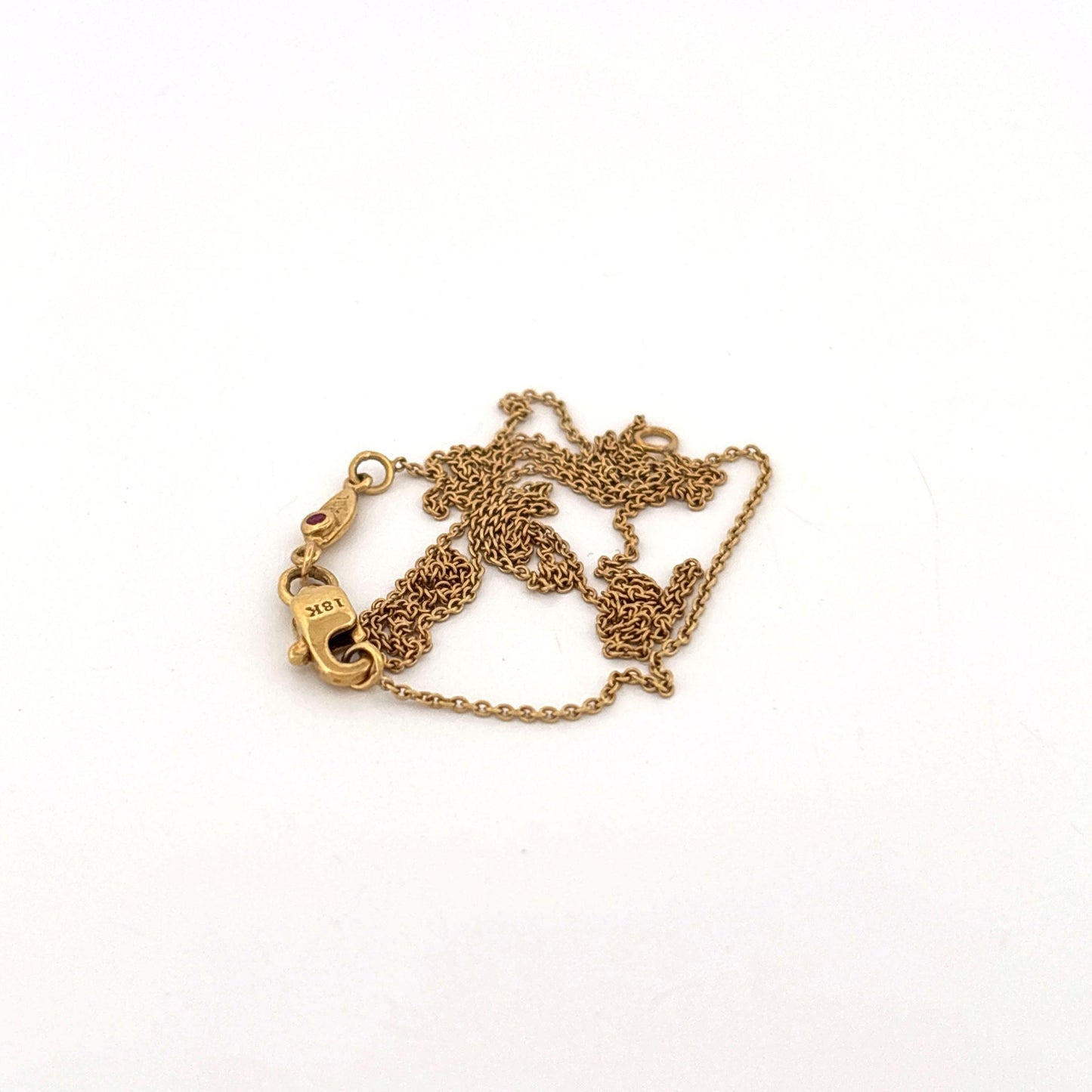 18K Yellow Gold Roberto Coin Chain with Ruby