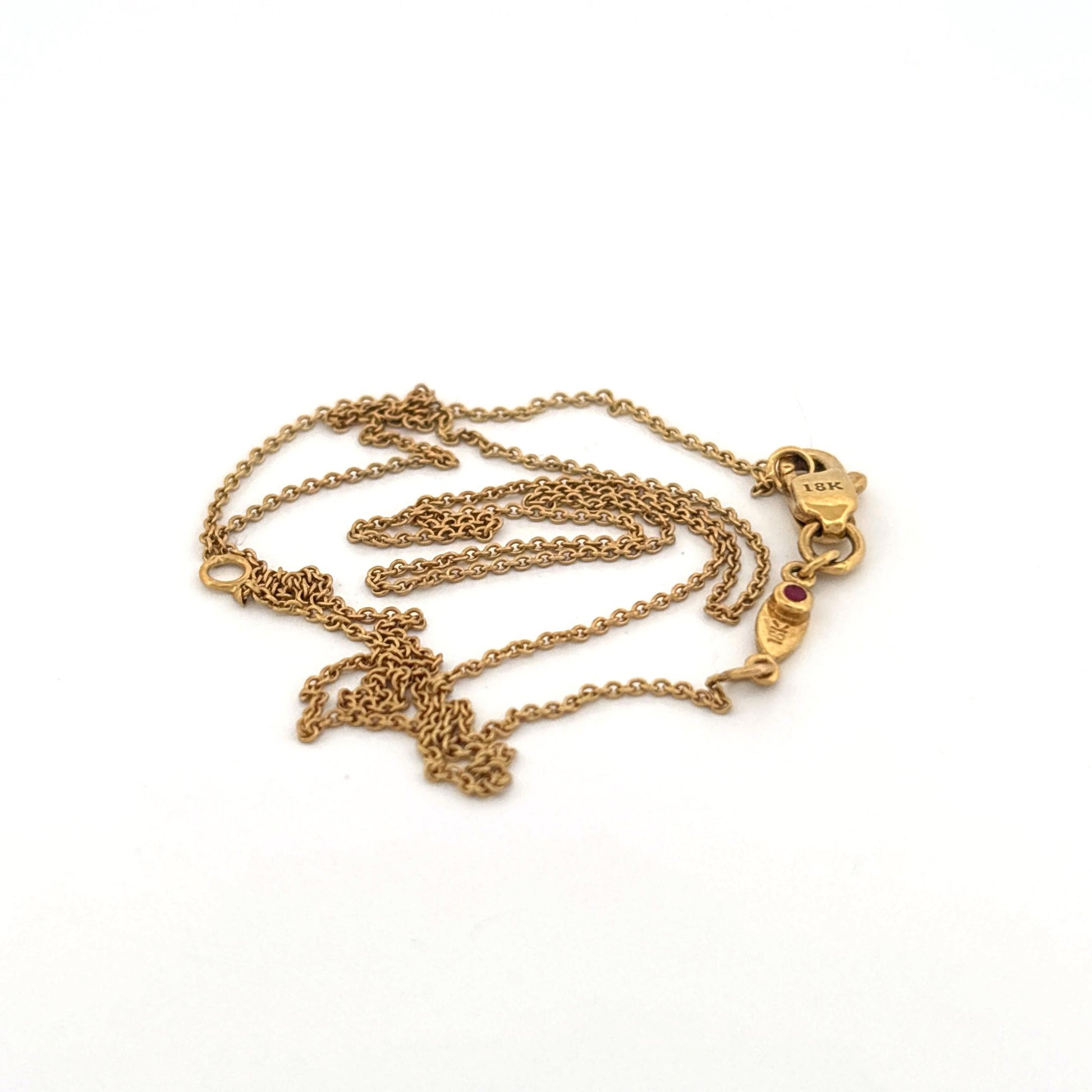 18K Yellow Gold Roberto Coin Chain with Ruby
